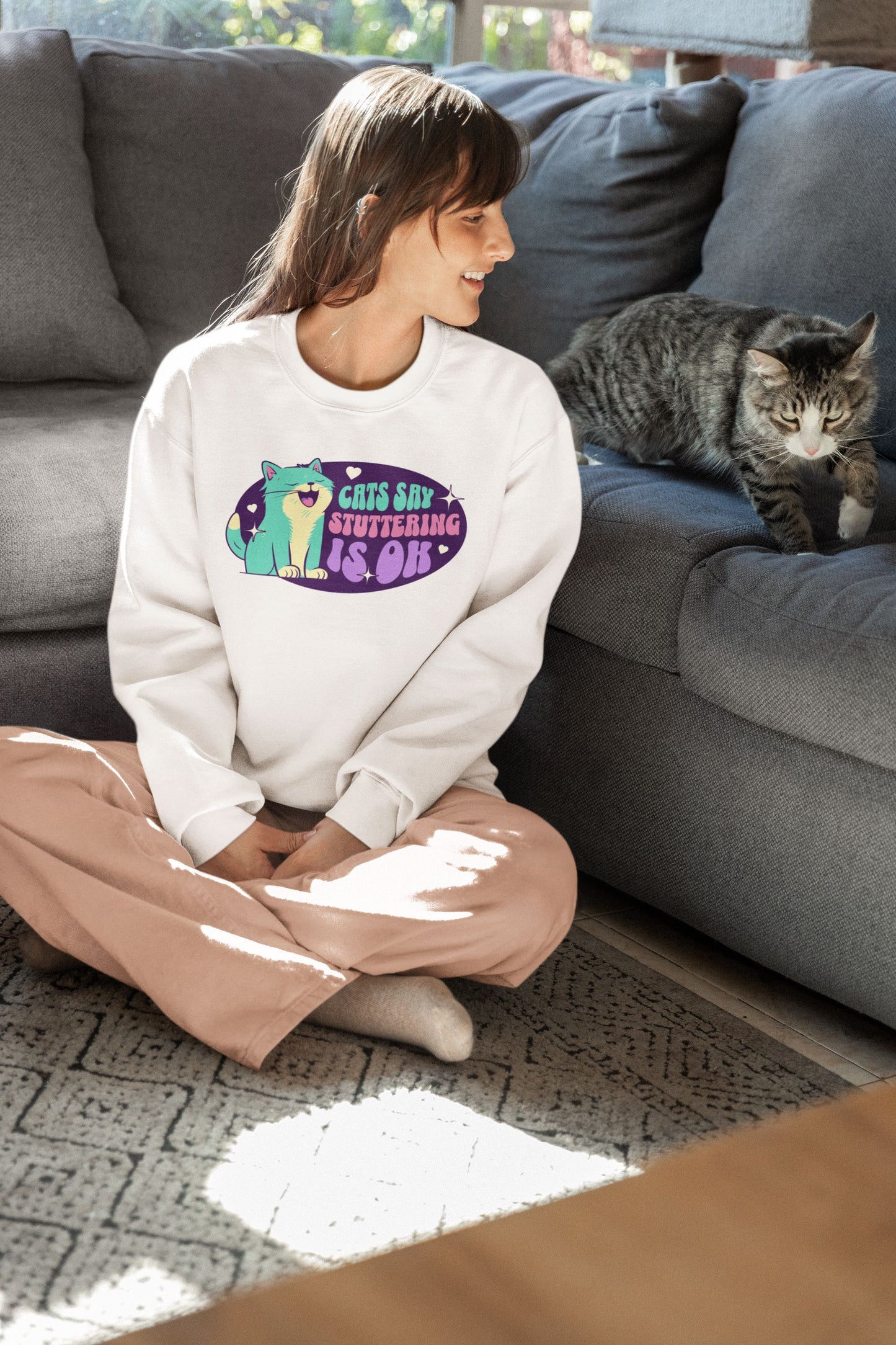 Cats Say Stuttering is OK Sweatshirt - Unisex