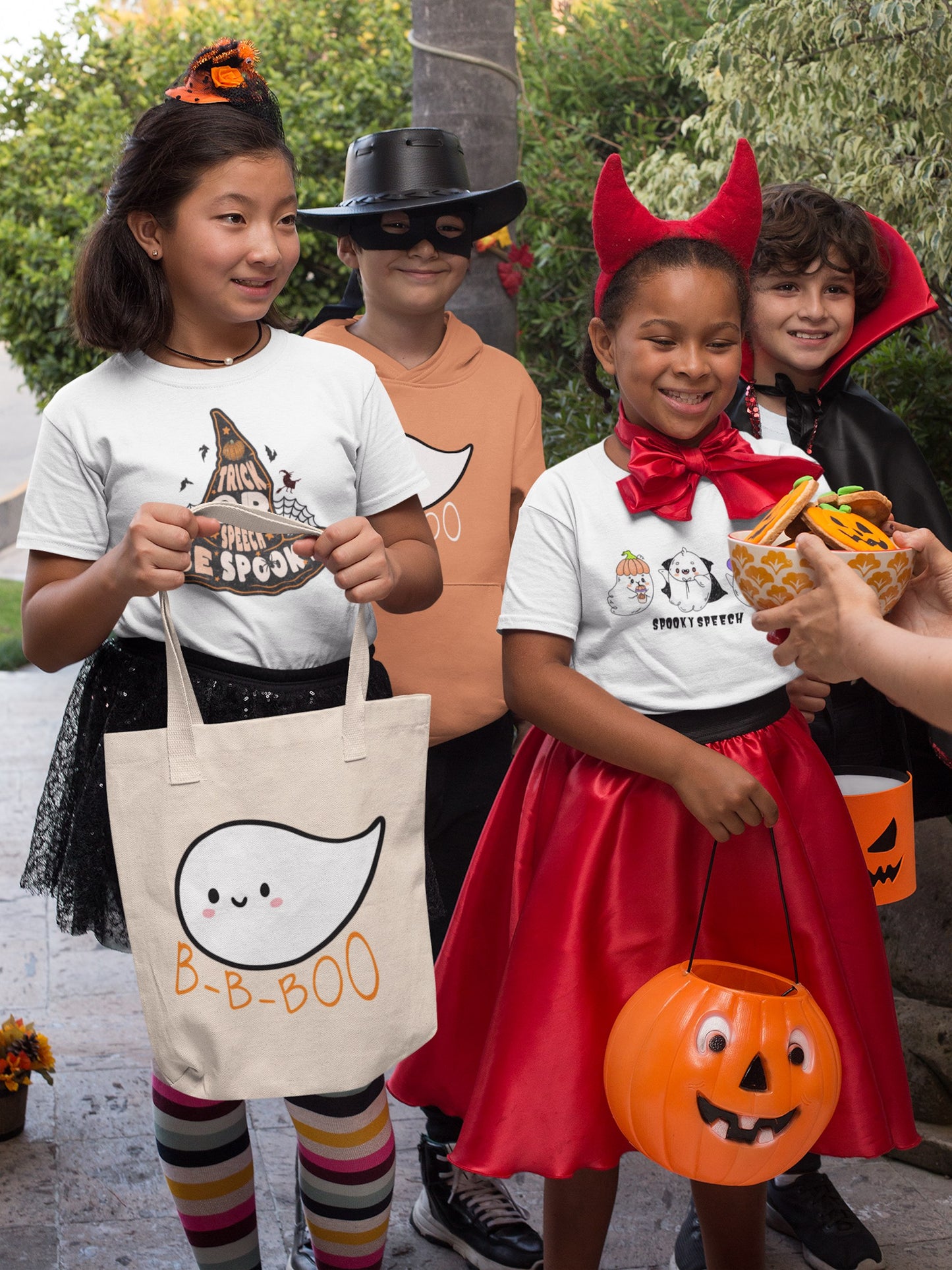 B-B-Boo Ghost Halloween Tote for Person who Stutters