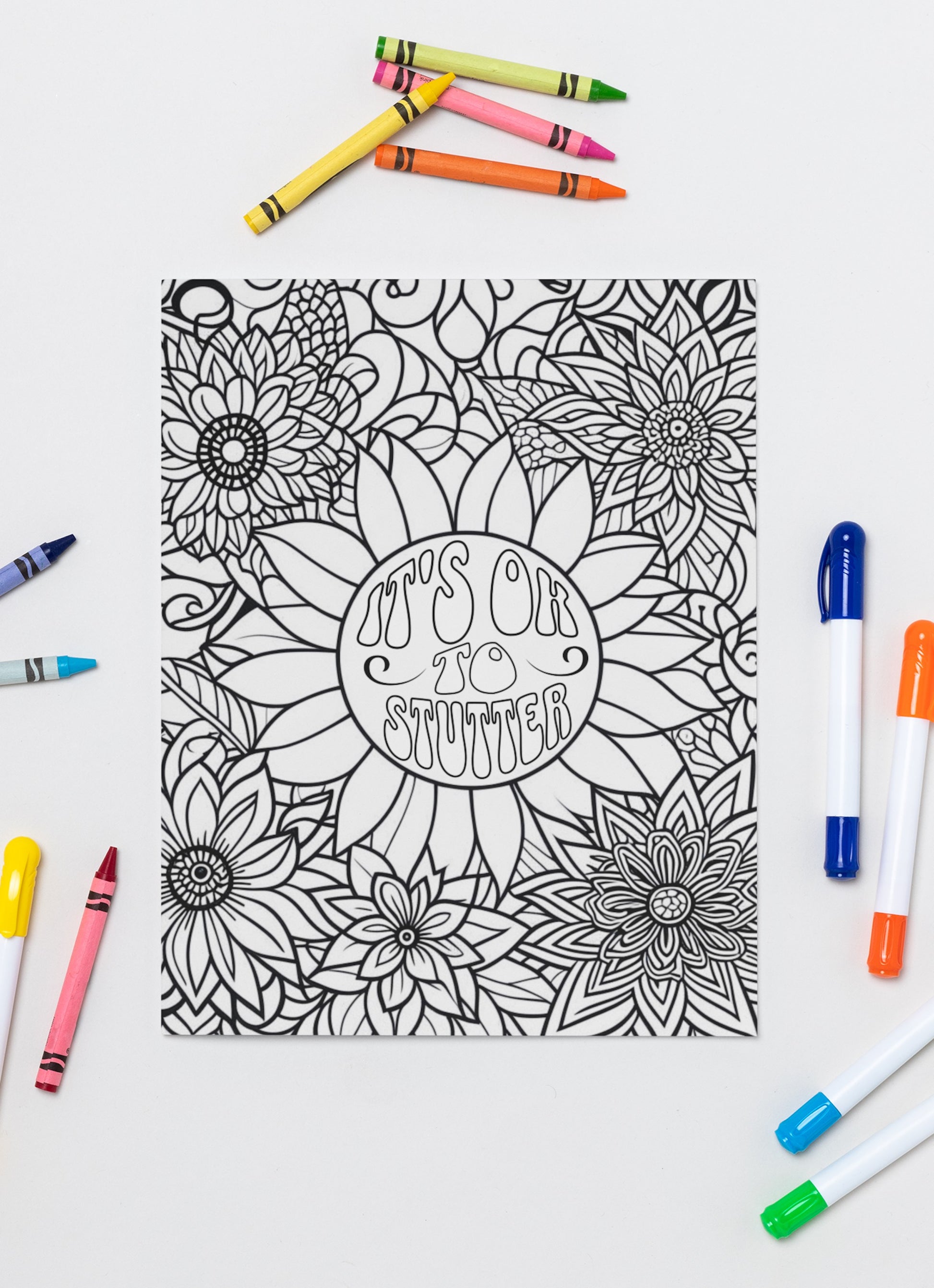 Stuttering Positive Affirmations Coloring Pages for Adults who Stutter