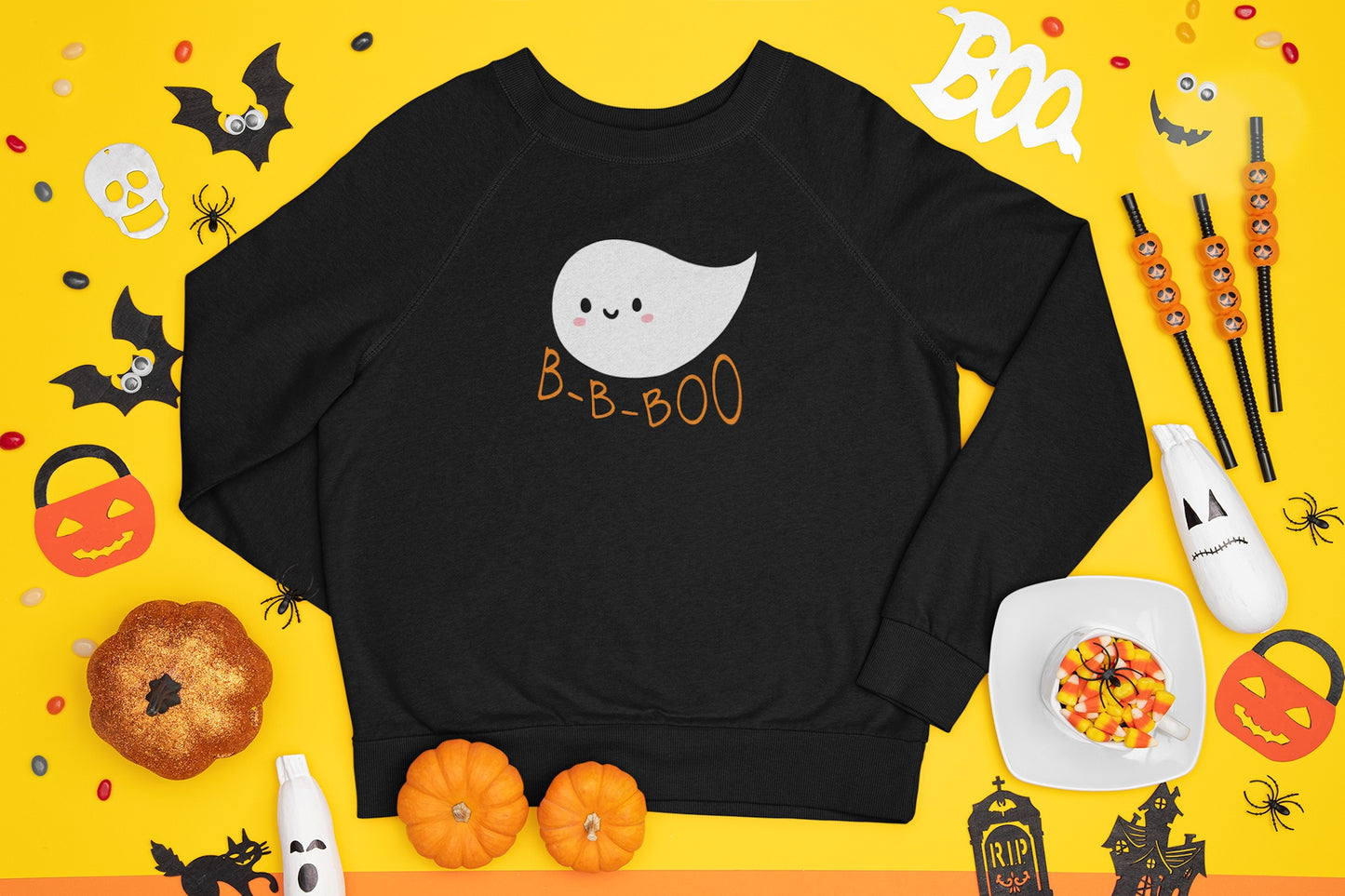 Halloween Stutter Ghost B-B-Boo Youth Sweatshirt