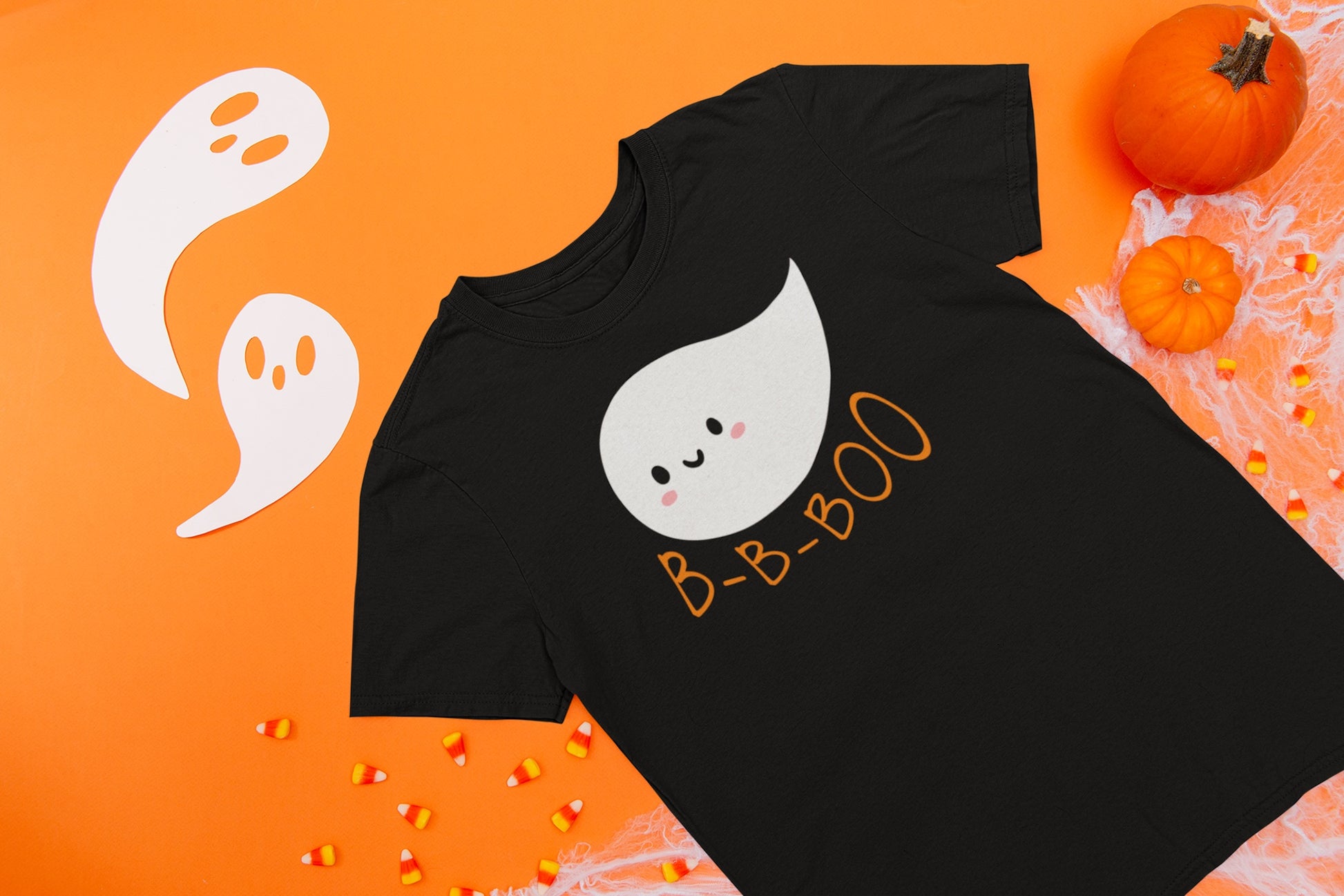 Kids Stuttering Ghost Halloween B-B-Boo T-shirt for Child Who Stutters