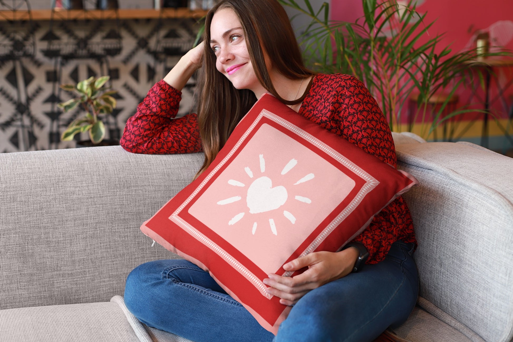 Valentine's Day Custom Name Pillow - ASL I Love You Square Pillow V-Day Gift for Her