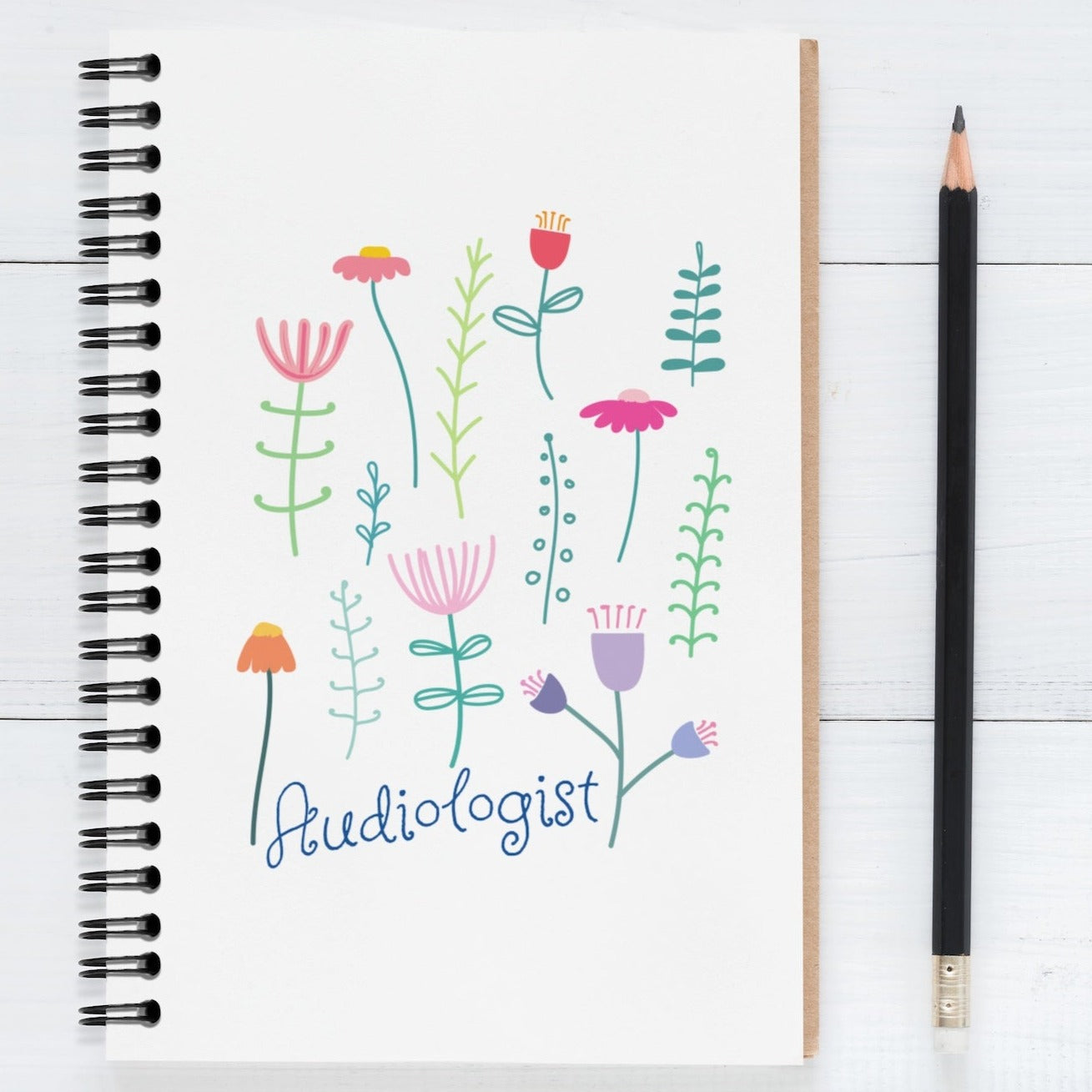 Audiologist Floral Notebook - 118 pages