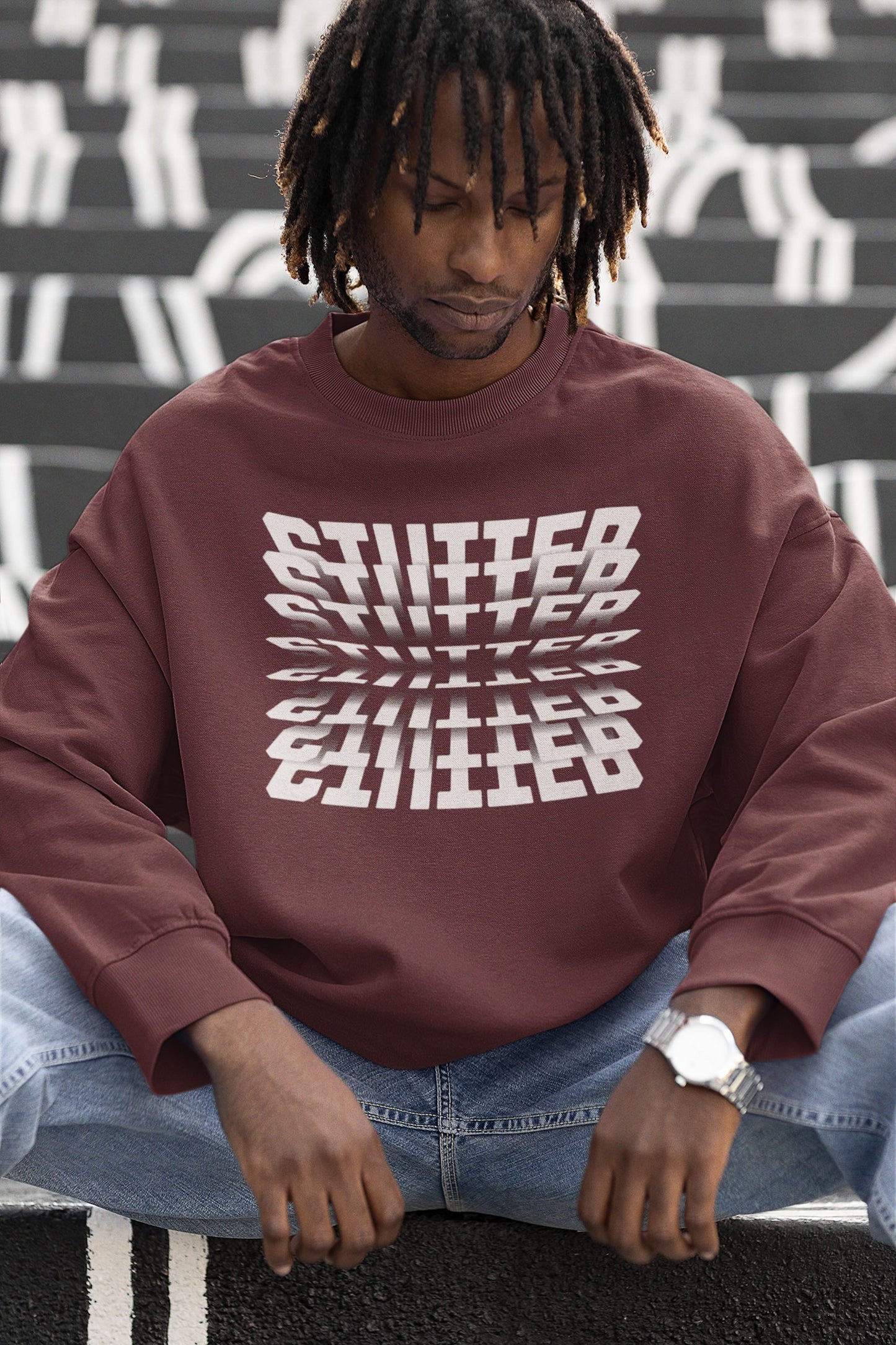 90s Flip Effect Stuttering Sweatshirt