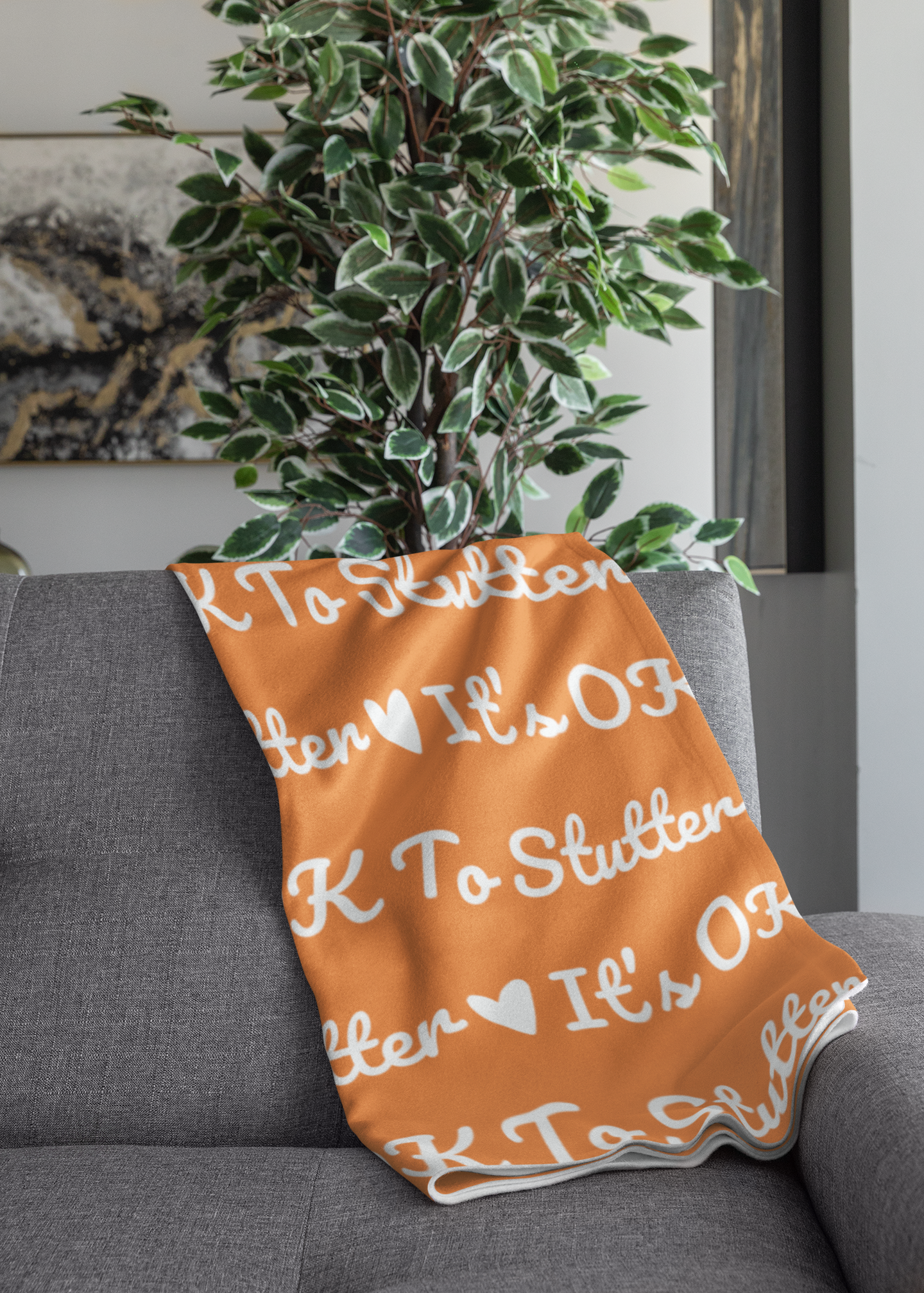 It's OK to Stutter Velveteen Plush Blanket - Multiple Colors