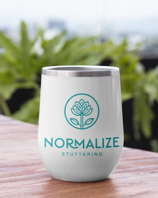Normalize Stuttering Floral Chill Wine Tumbler with Lid