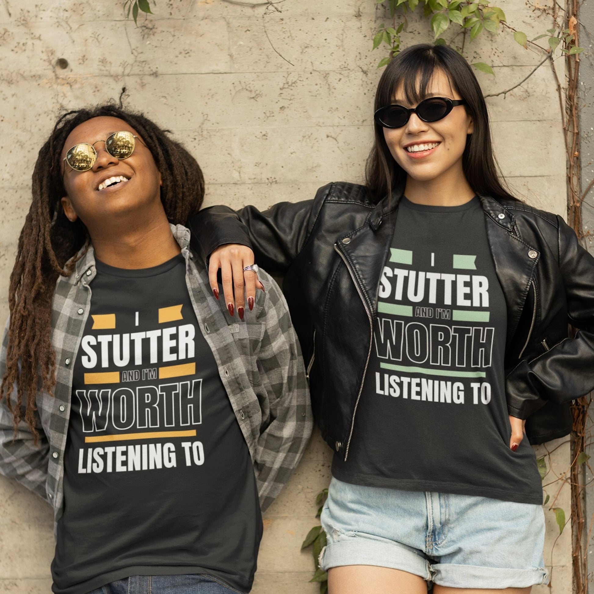 I Stutter and I'm Worth Listening To - Normalize Stuttering Challenge T-Shirt #normalizestutteringchallenge