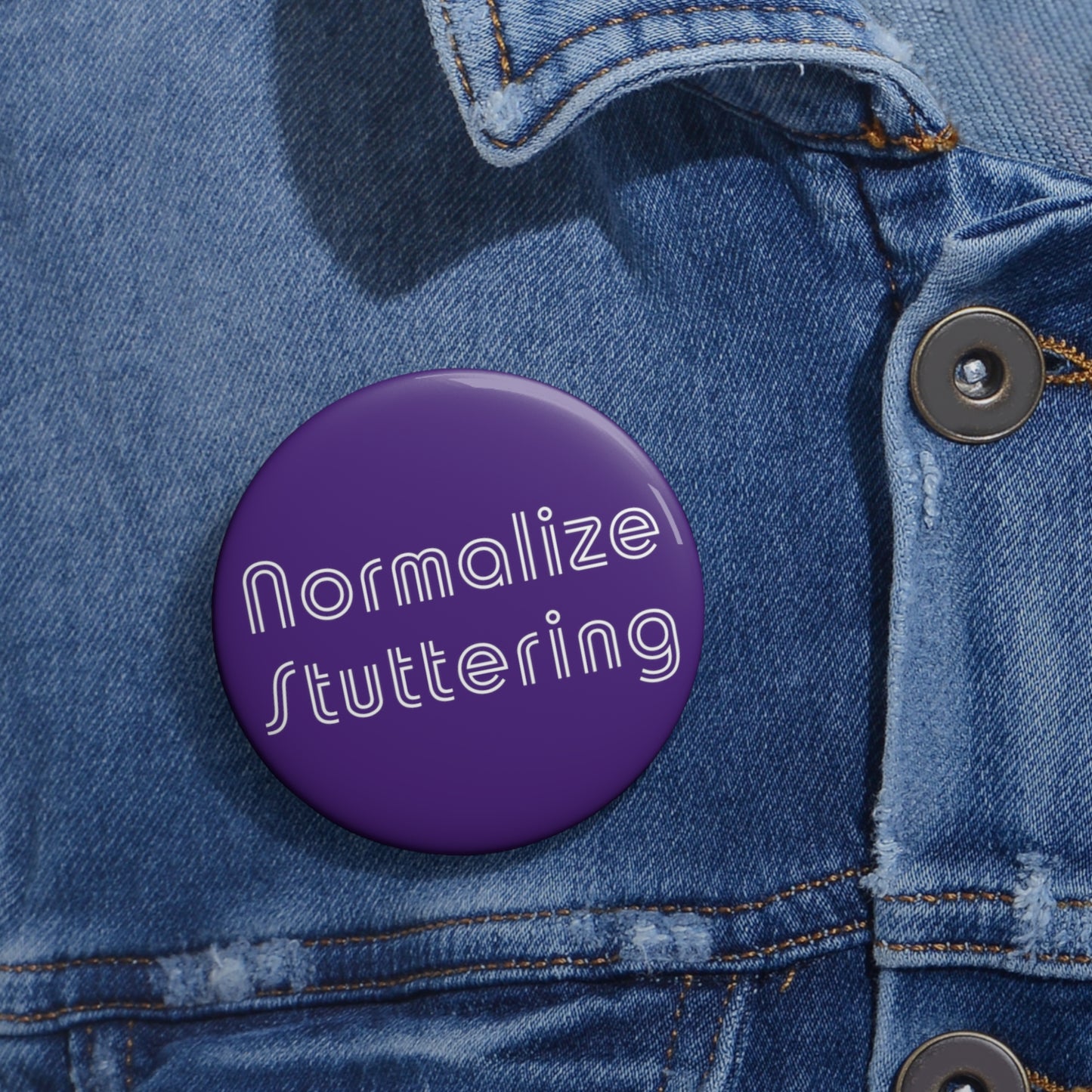 Normalize Stuttering Retro Pin Button 1.25" 2.25" or 3"