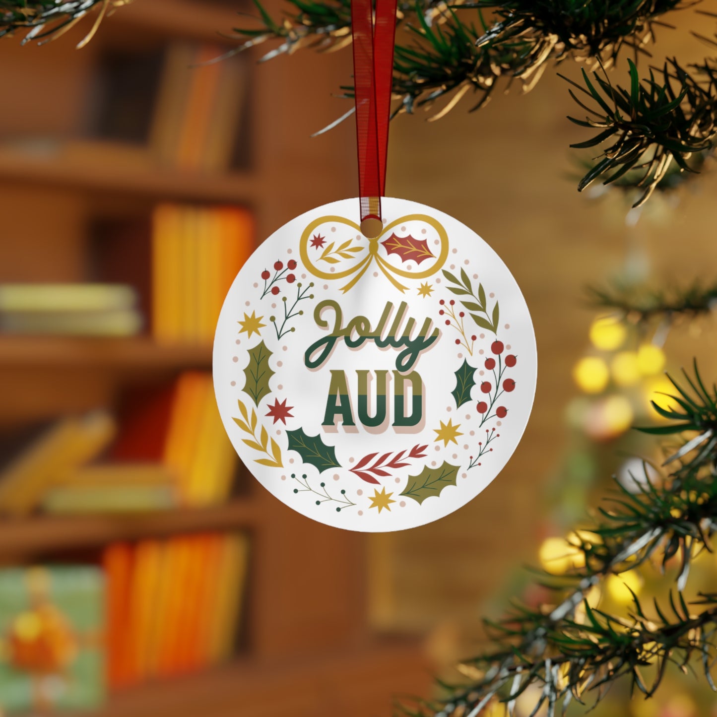 Jolly AuD Christmas Ornament - 4 Material Options