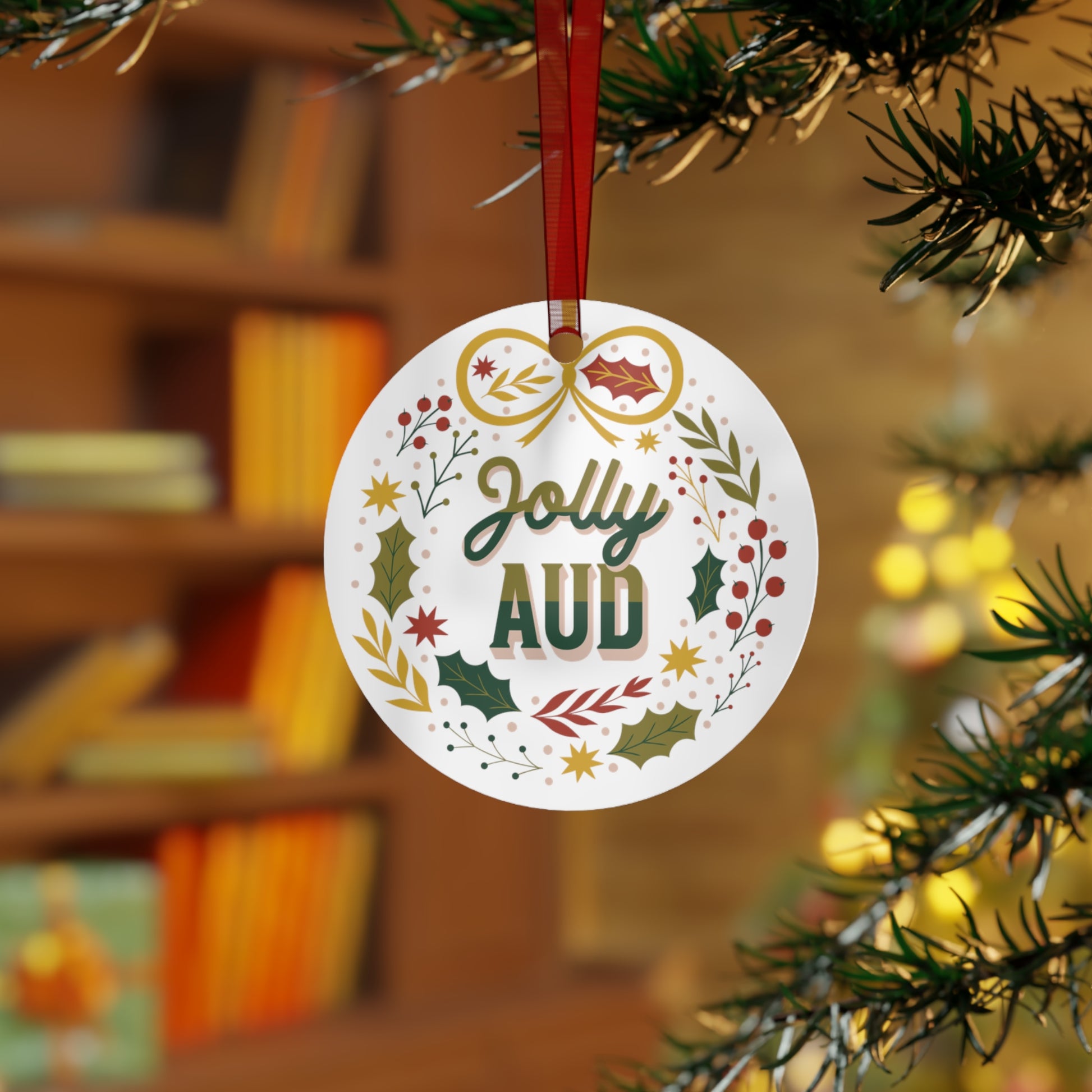 Jolly AuD Christmas Ornament - 4 Material Options