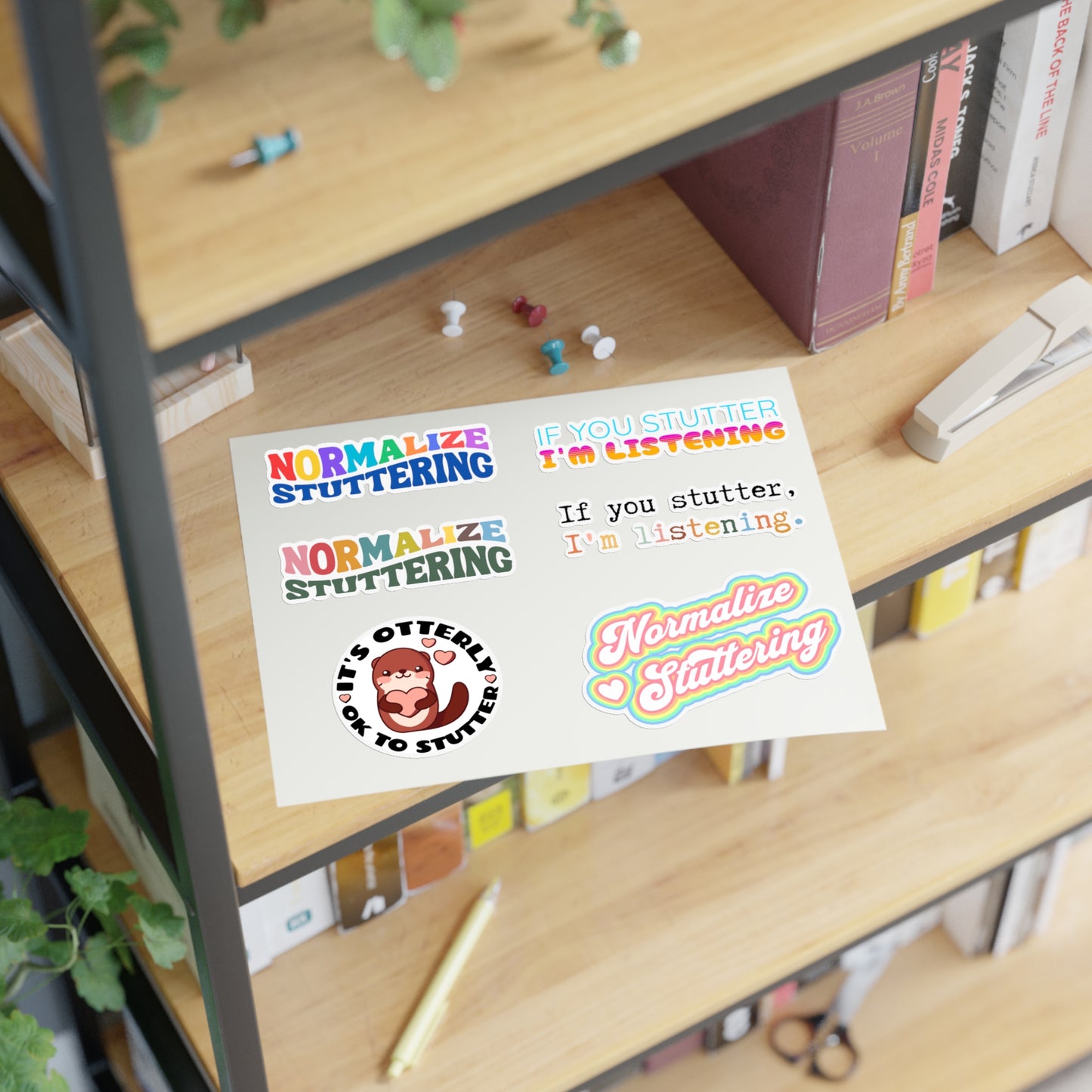 Normalize Stuttering Sticker Sheet, 8.5 x 11" or 4 x 6"