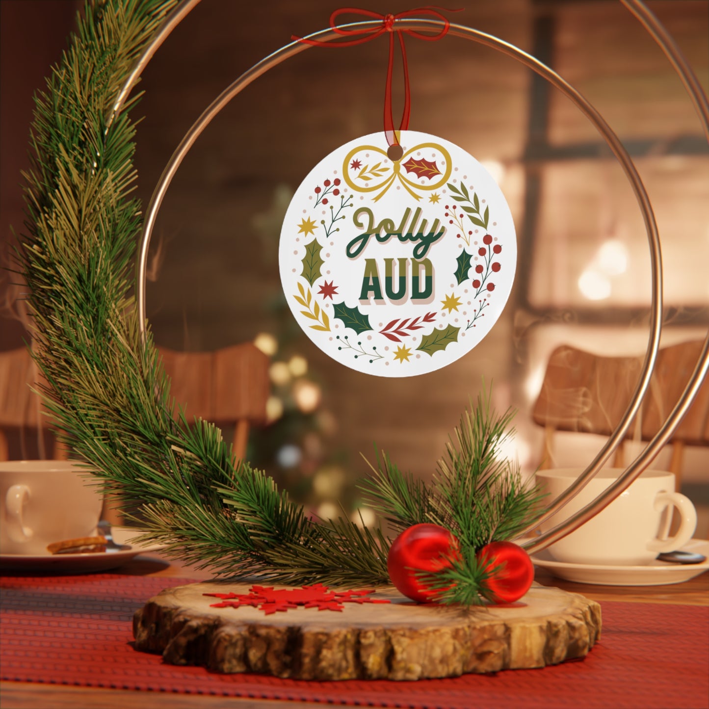 Jolly AuD Christmas Ornament - 4 Material Options