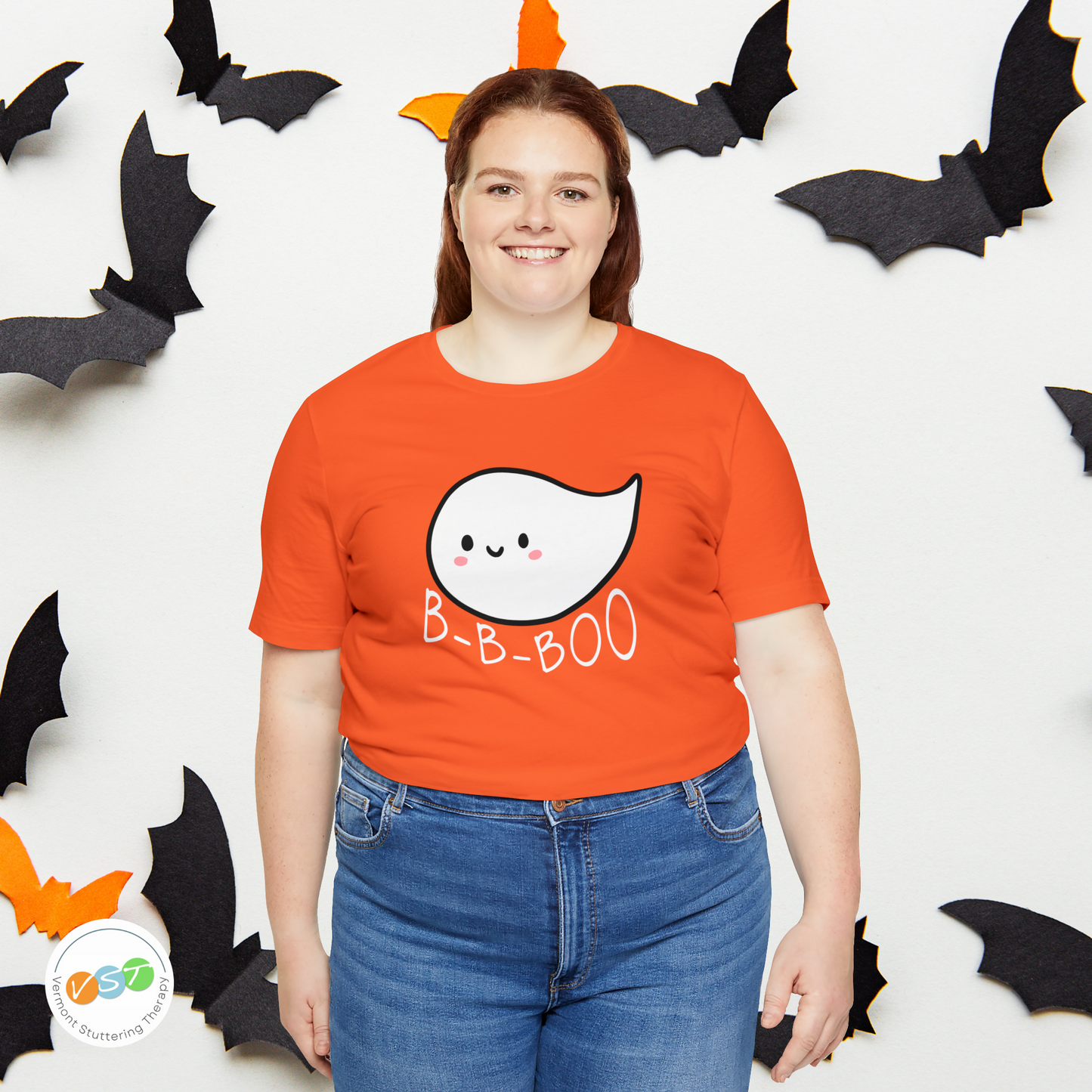 Stuttering Ghost B-B-Boo Halloween T-shirt - Adult