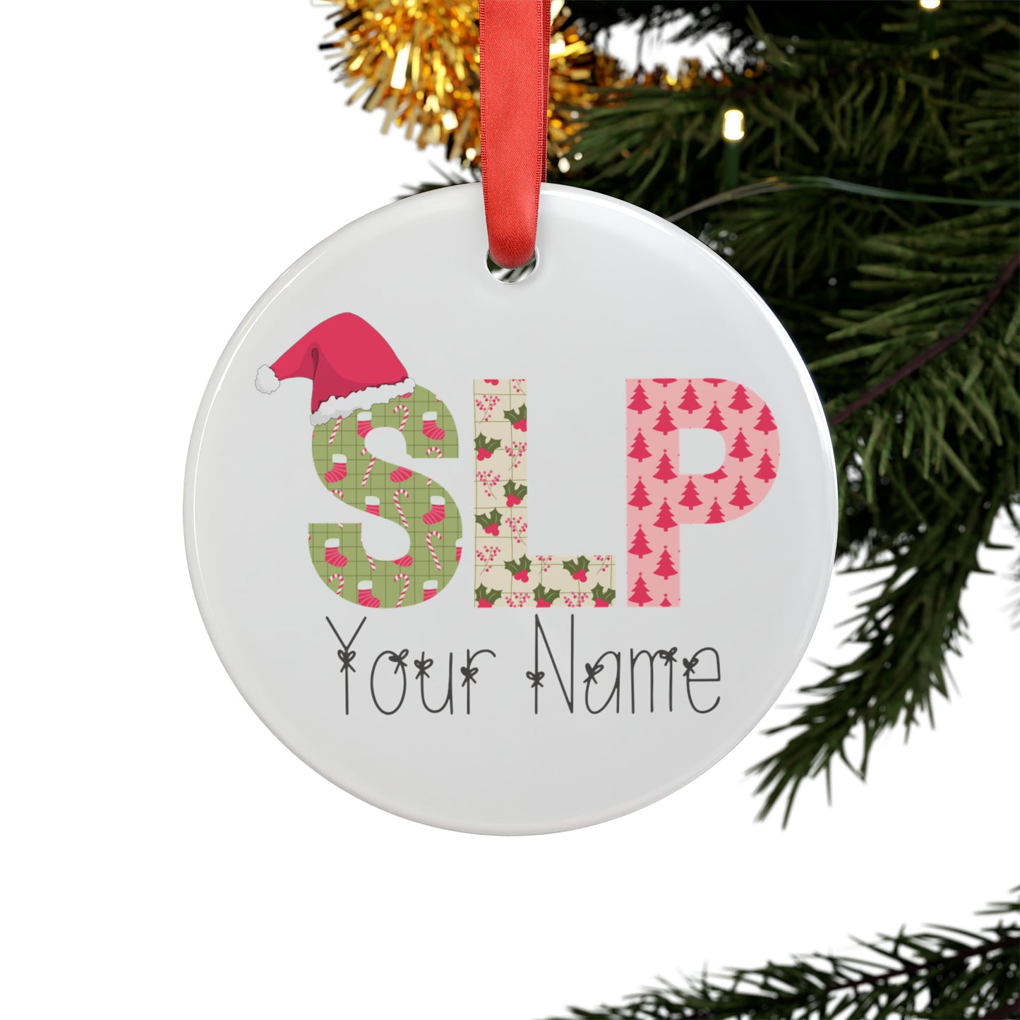 Custom Name SLP Christmas Ornament Gift