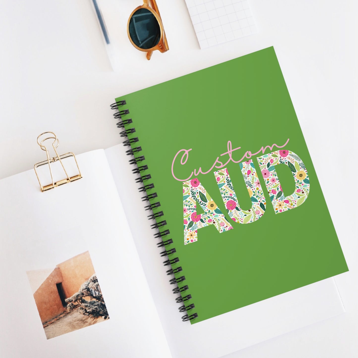 Custom AUD Audiology Retro Floral Notebook Gift