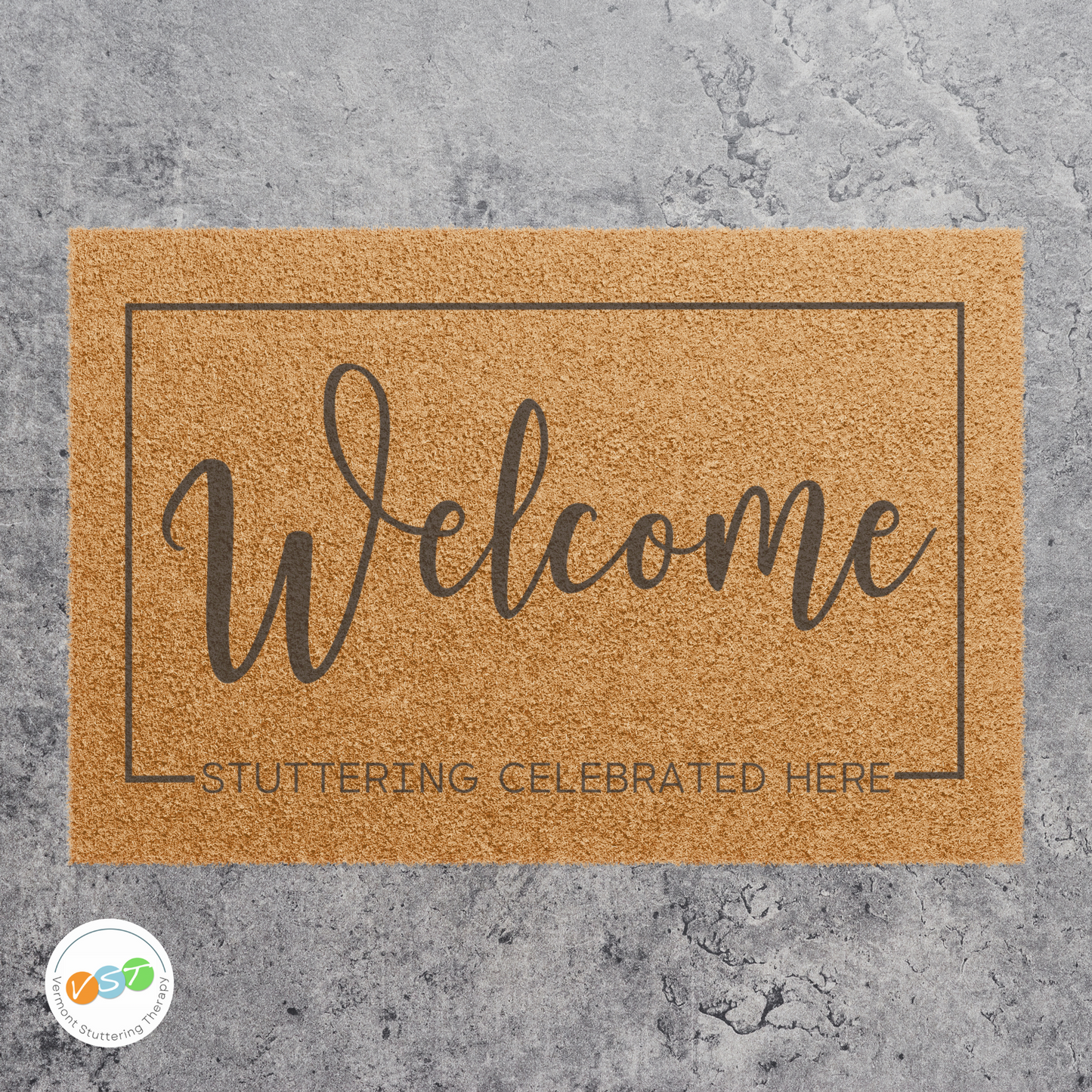 Stuttering Celebrated Here Welcome Door Mat