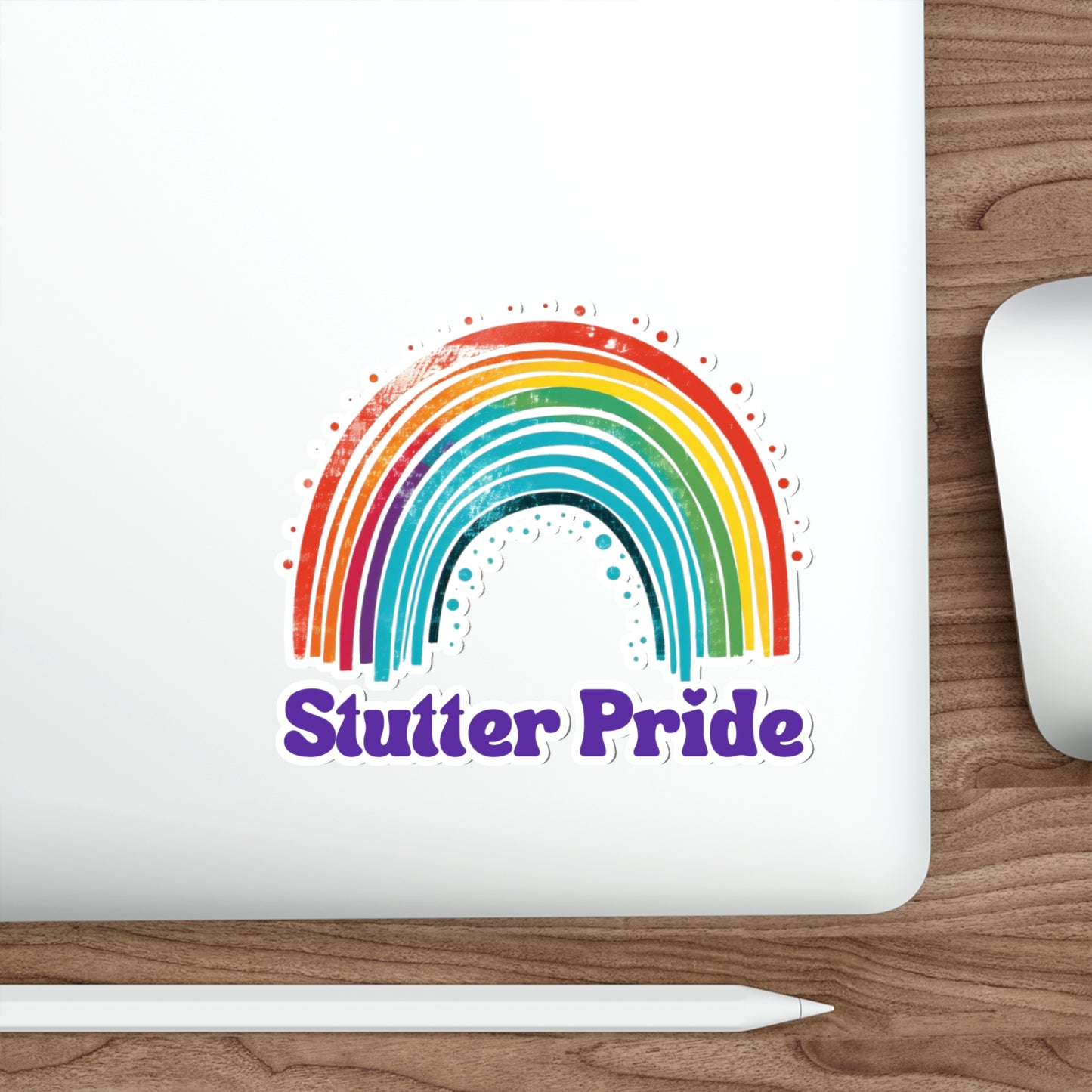 Stutter Pride Rainbow Die-Cut Vinyl Matte Sticker