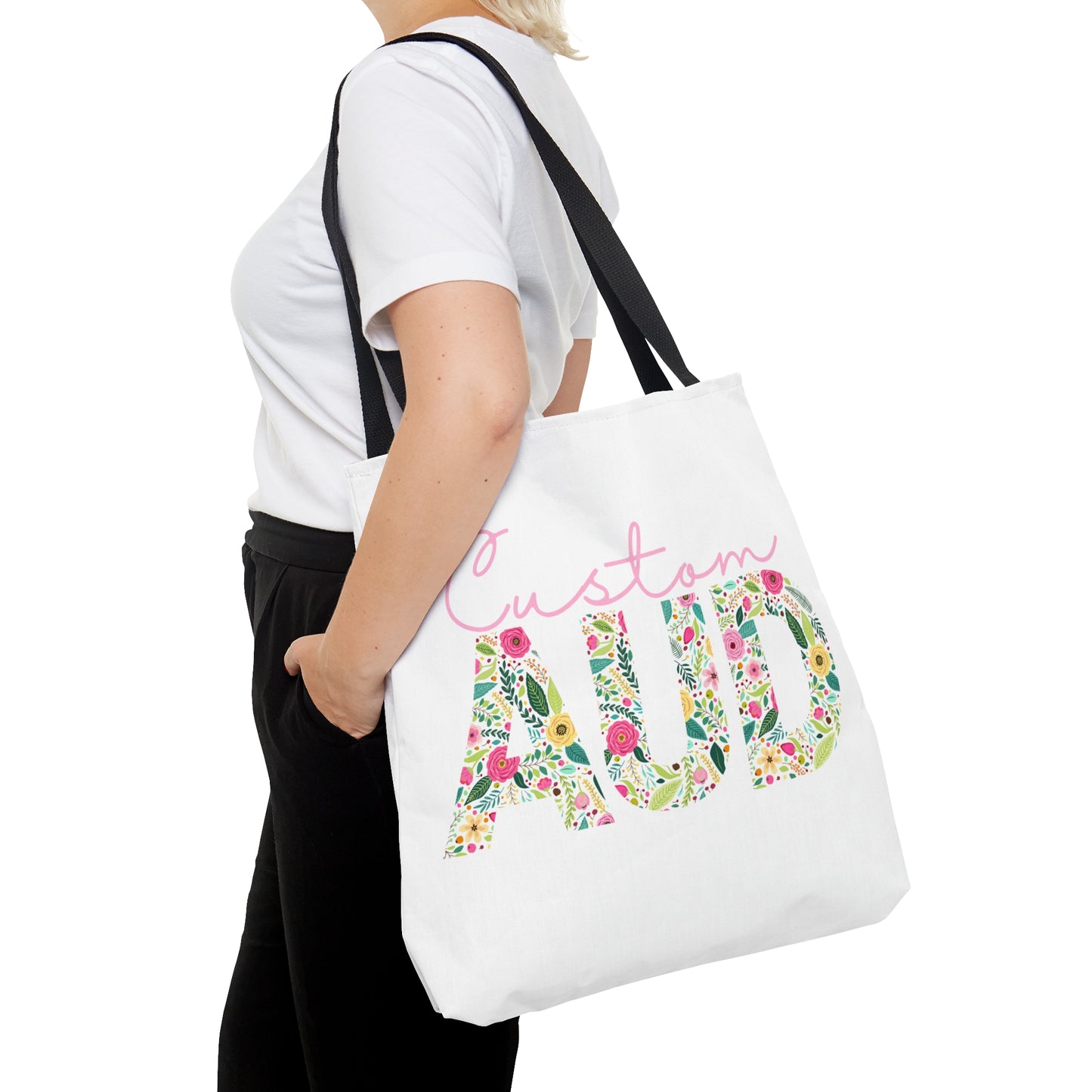 Custom Audiology Tote Bag, Retro Floral AUD Tote, 3 Sizes