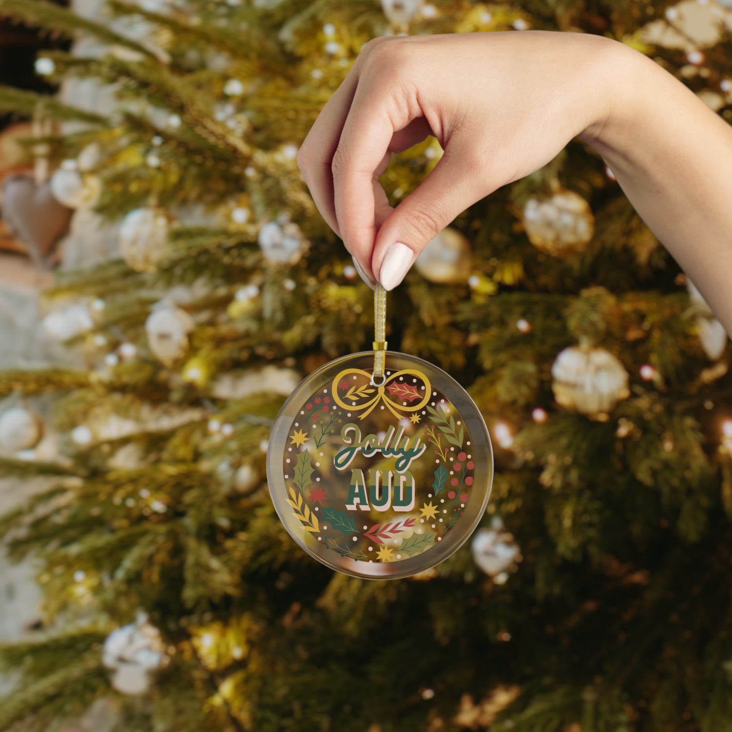 Jolly AuD Christmas Ornament - 4 Material Options