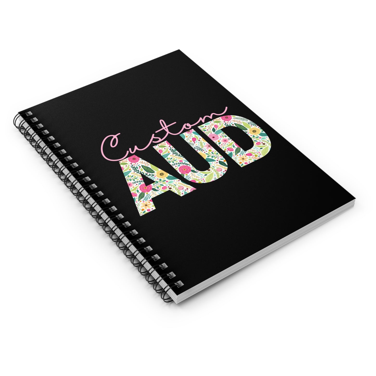 Custom AUD Audiology Retro Floral Notebook Gift