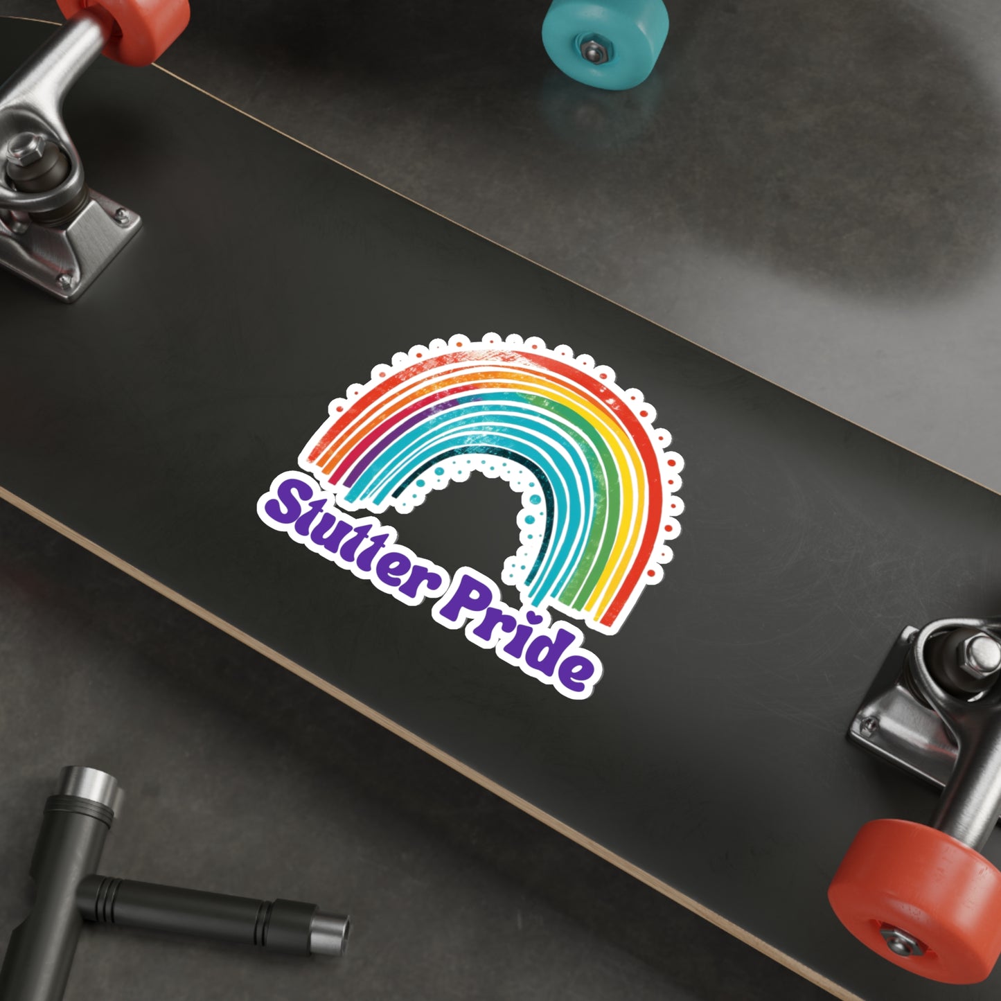 Stutter Pride Rainbow Die-Cut Vinyl Matte Sticker