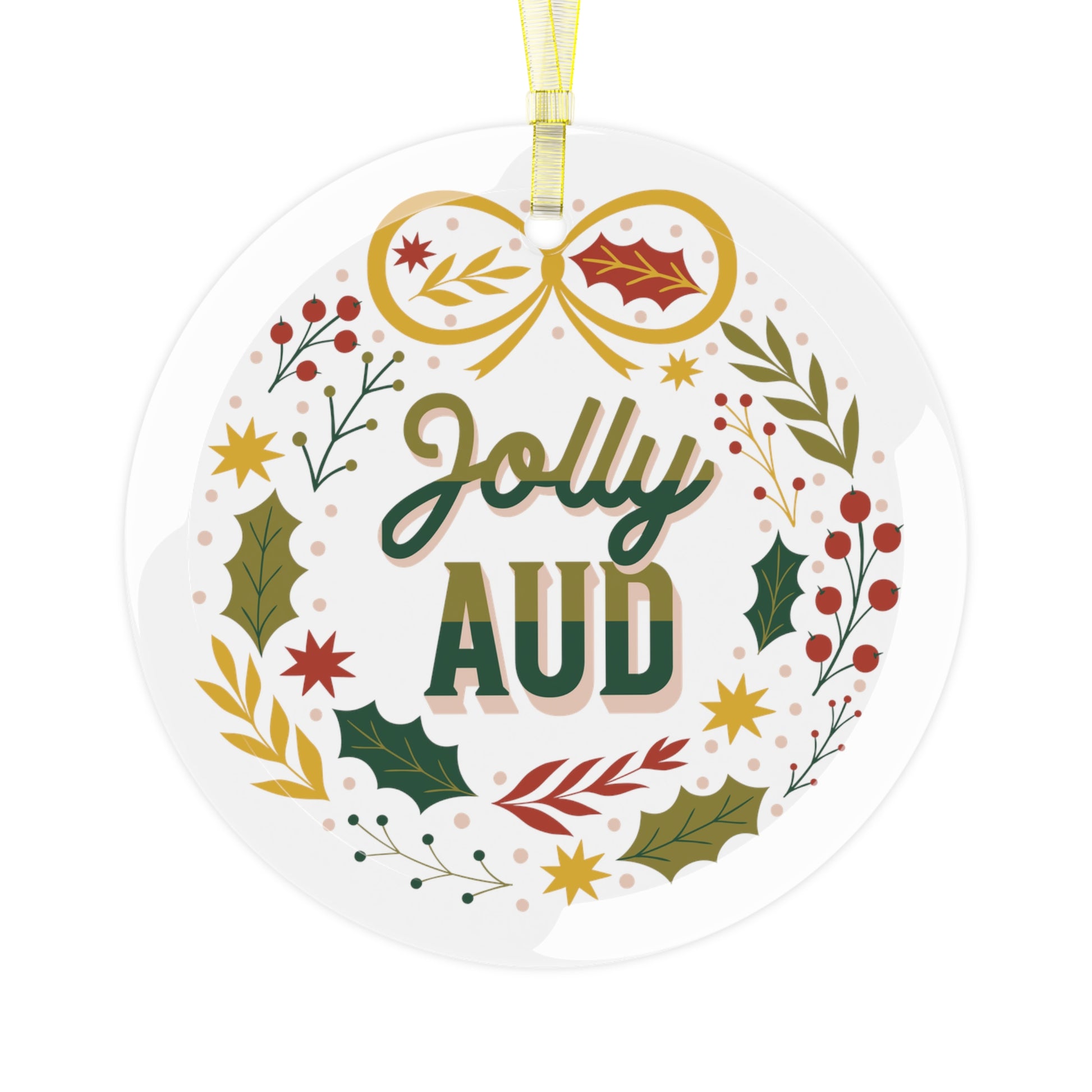 Jolly AuD Christmas Ornament - 4 Material Options