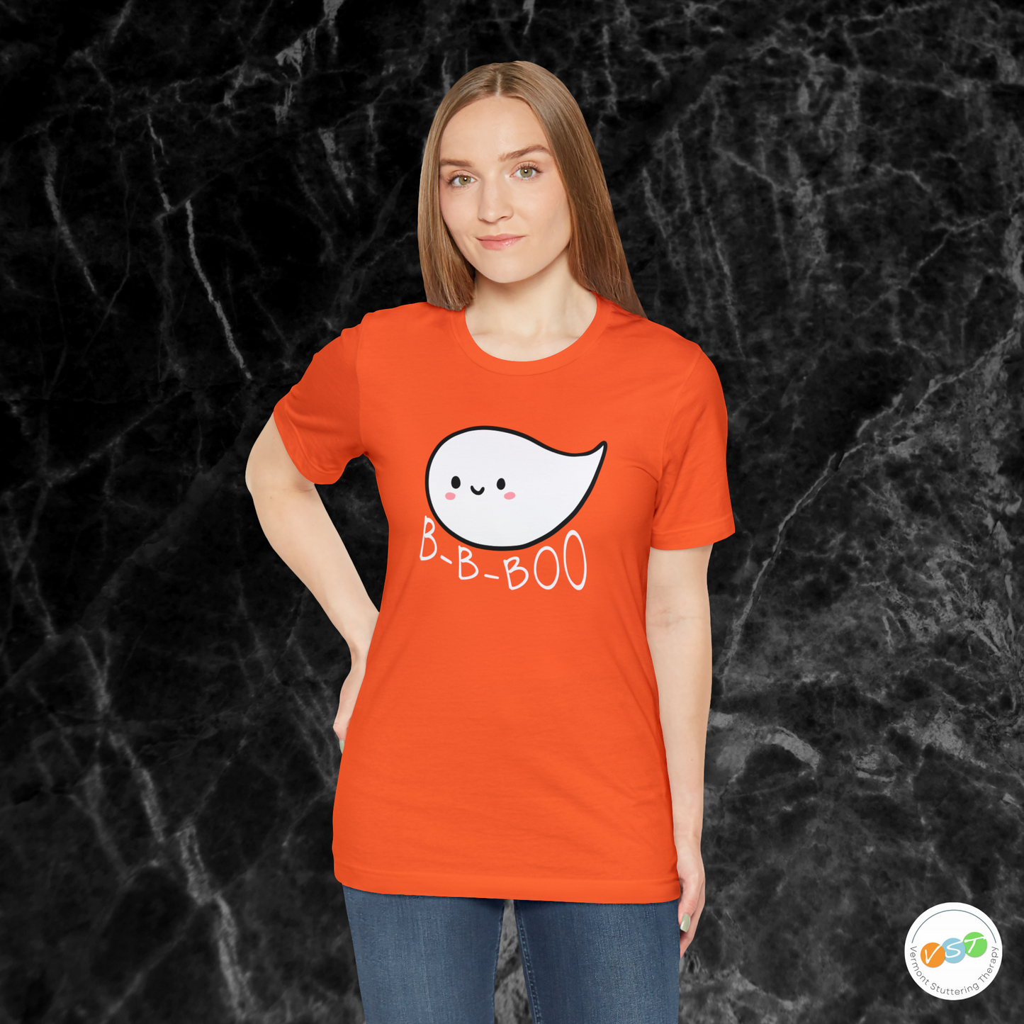 Stuttering Ghost B-B-Boo Halloween T-shirt - Adult