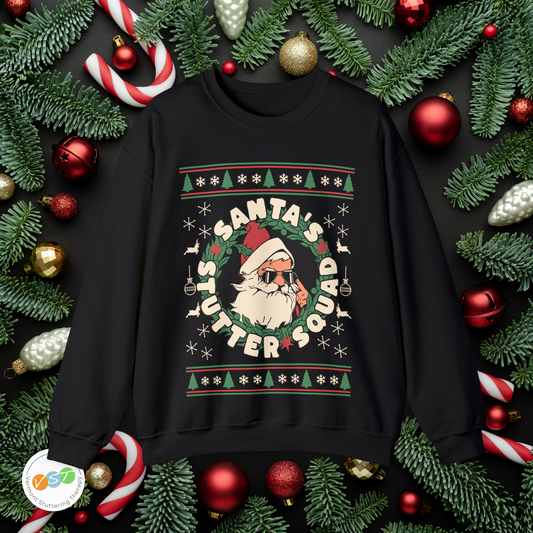 Santa's Stutter Squad Ugly Christmas Sweatshirt