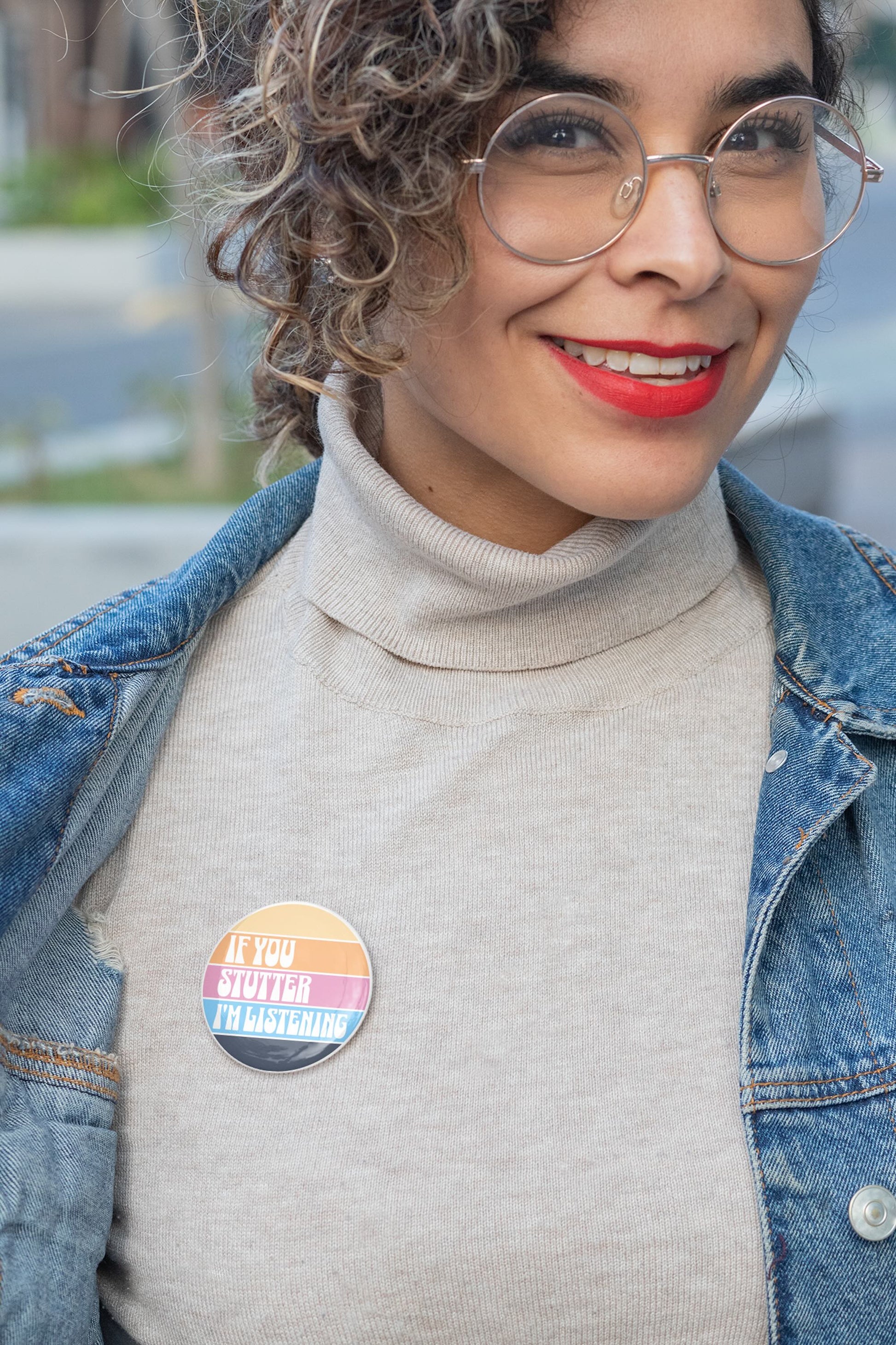 Stuttering Ally Advocacy Pin Button - Normalize Stuttering Challenge #normalizestutteringchallenge