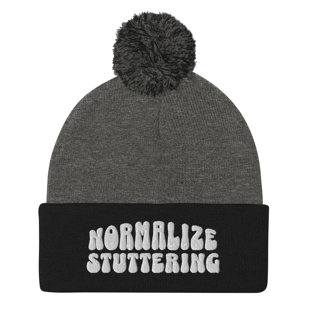 Normalize Stuttering Pom-Pom Beanie