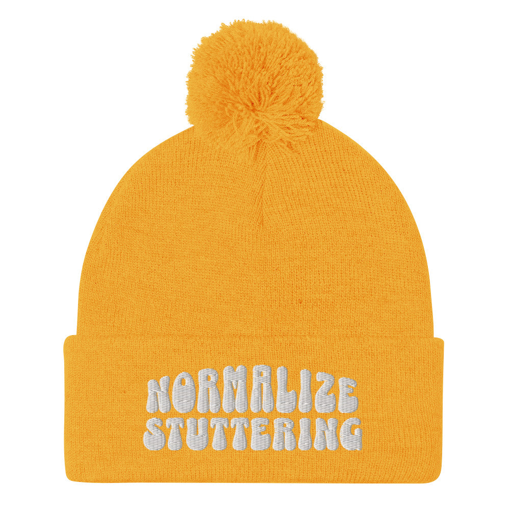 Normalize Stuttering Pom-Pom Beanie