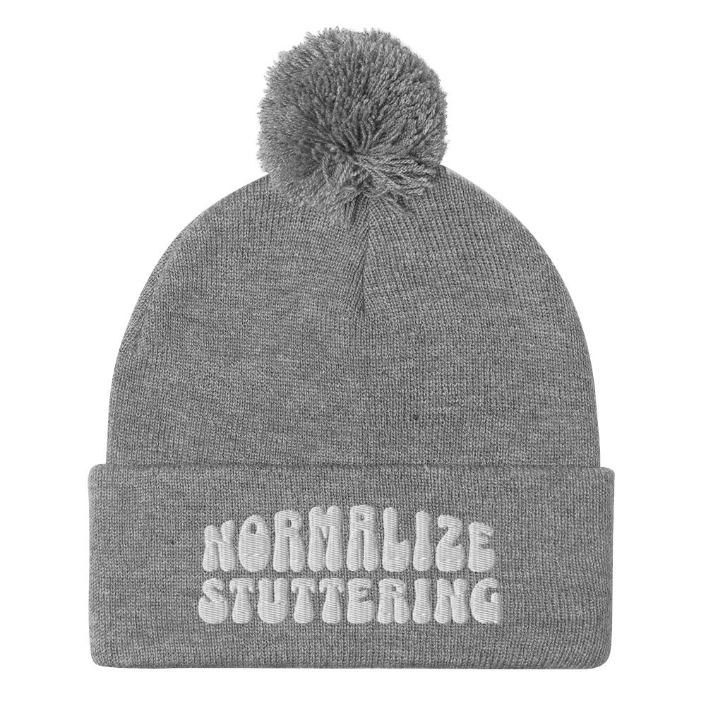 Normalize Stuttering Pom-Pom Beanie