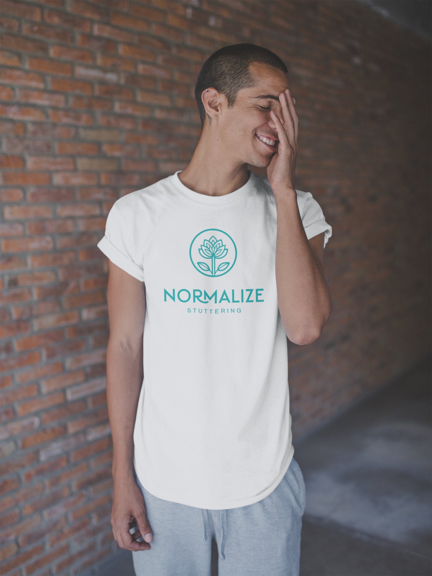 Normalize Stuttering Minimalist Floral Stuttering Shirt