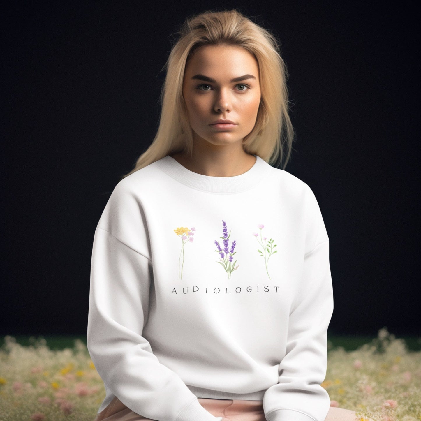 Floral Audiologist Sweatshirt