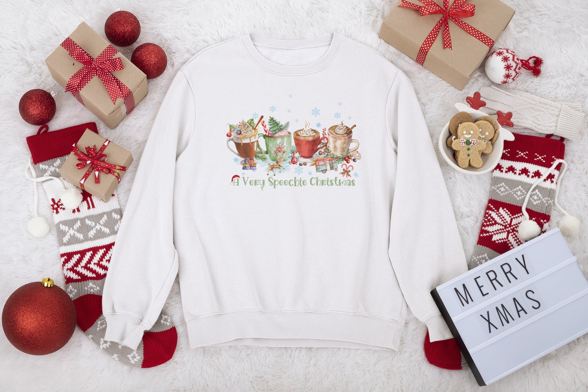 A Very Speechie Christmas Sweatshirt Gift for SLP / SLPA