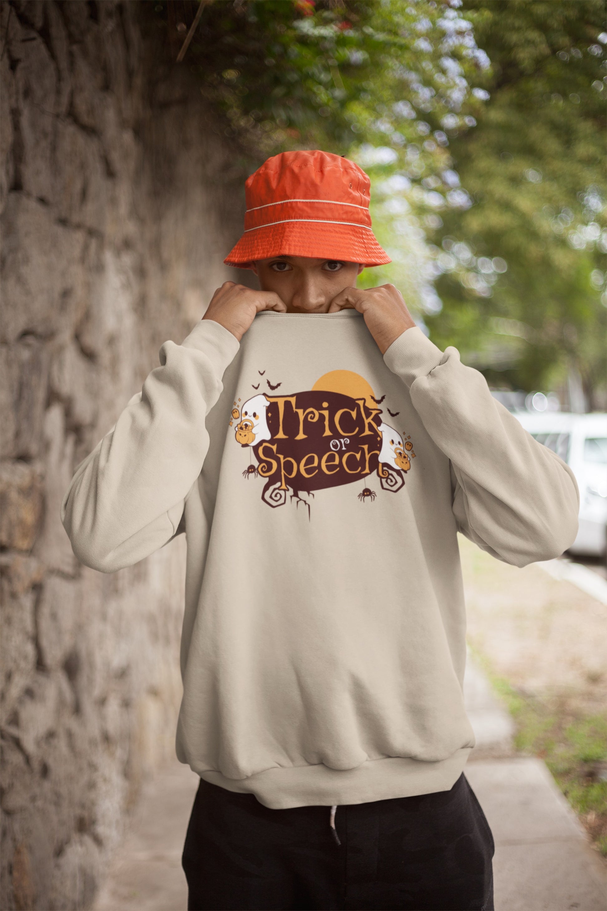 Trick or Speech Halloween Sweatshirt for SLPs & SLPAs