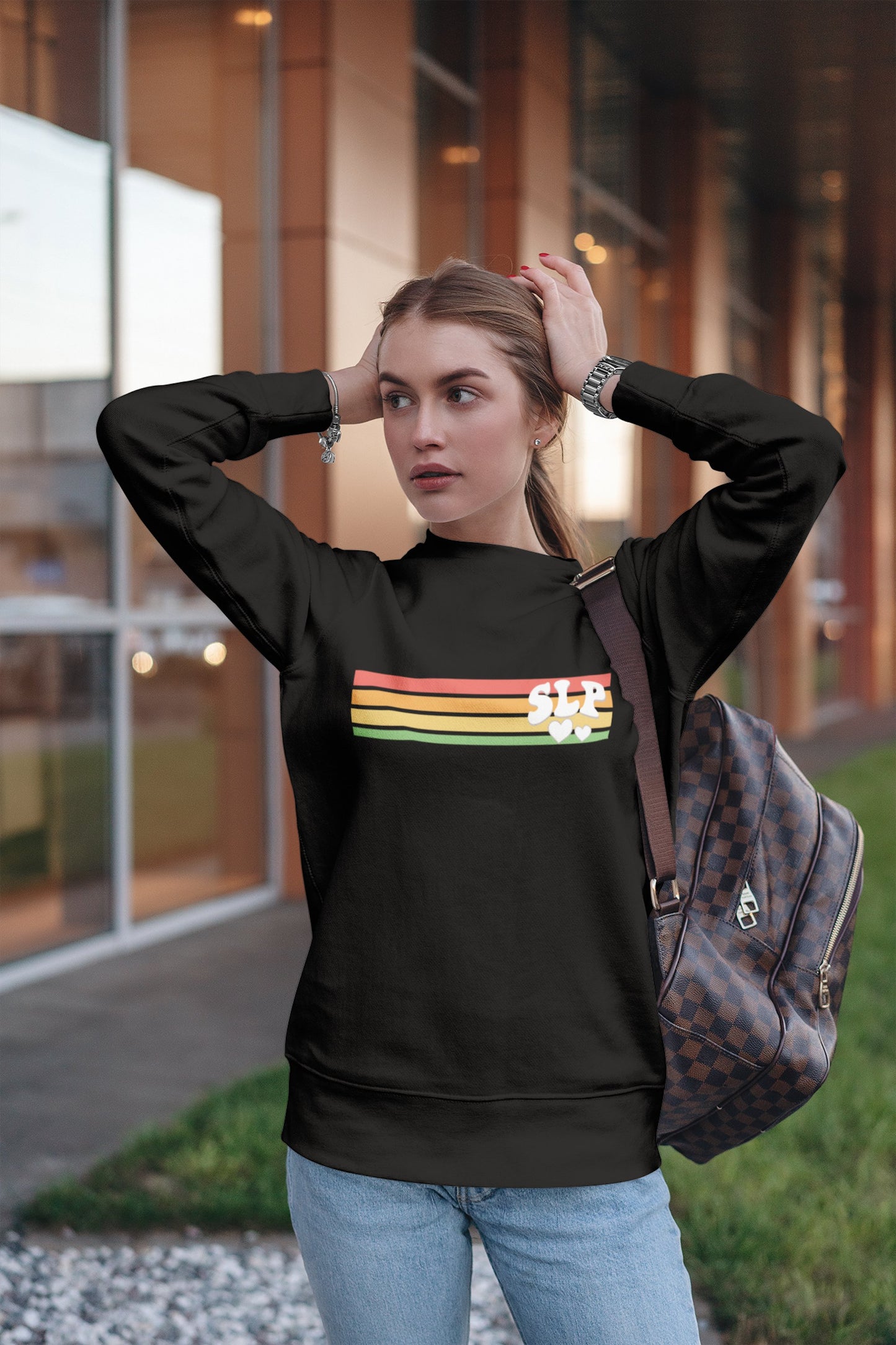 Retro Stripe SLP Hearts Sweatshirt