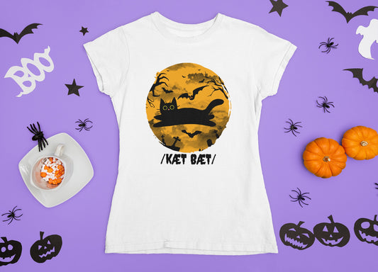 Spooky Phonetic Cat Bat Halloween T-shirt for SLP / SLPA