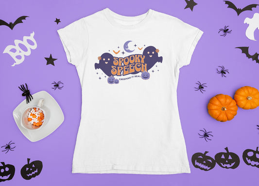 Spooky Speech Halloween T-shirt SLP Creeping it Real