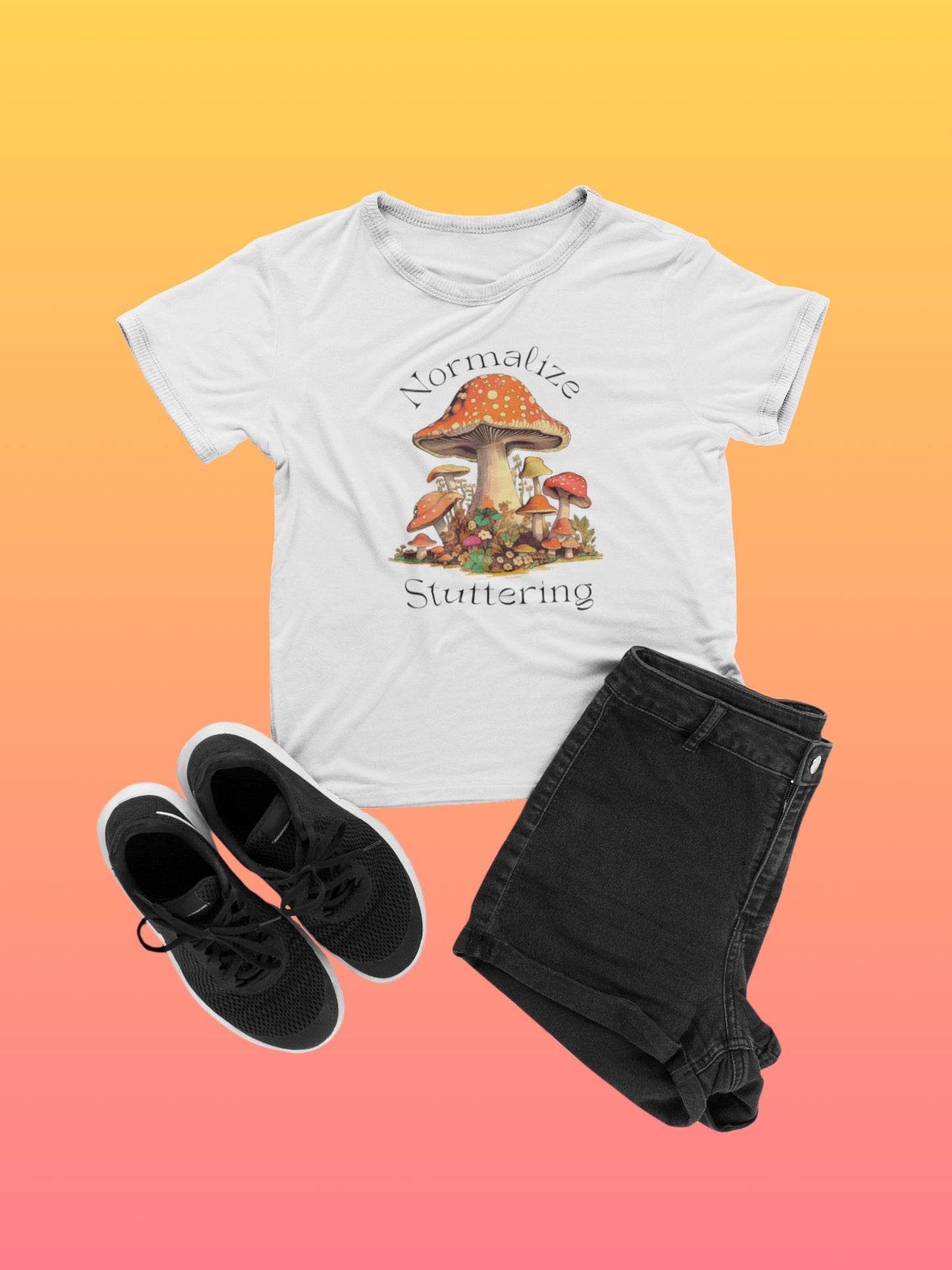 Normalize Stuttering 70s Groovy Mushroom T-shirt