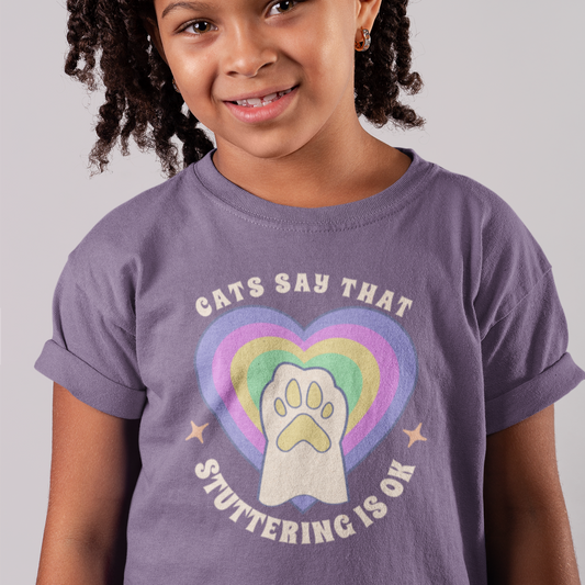 Cats Say that Stuttering Is OK Kids Tshirt
