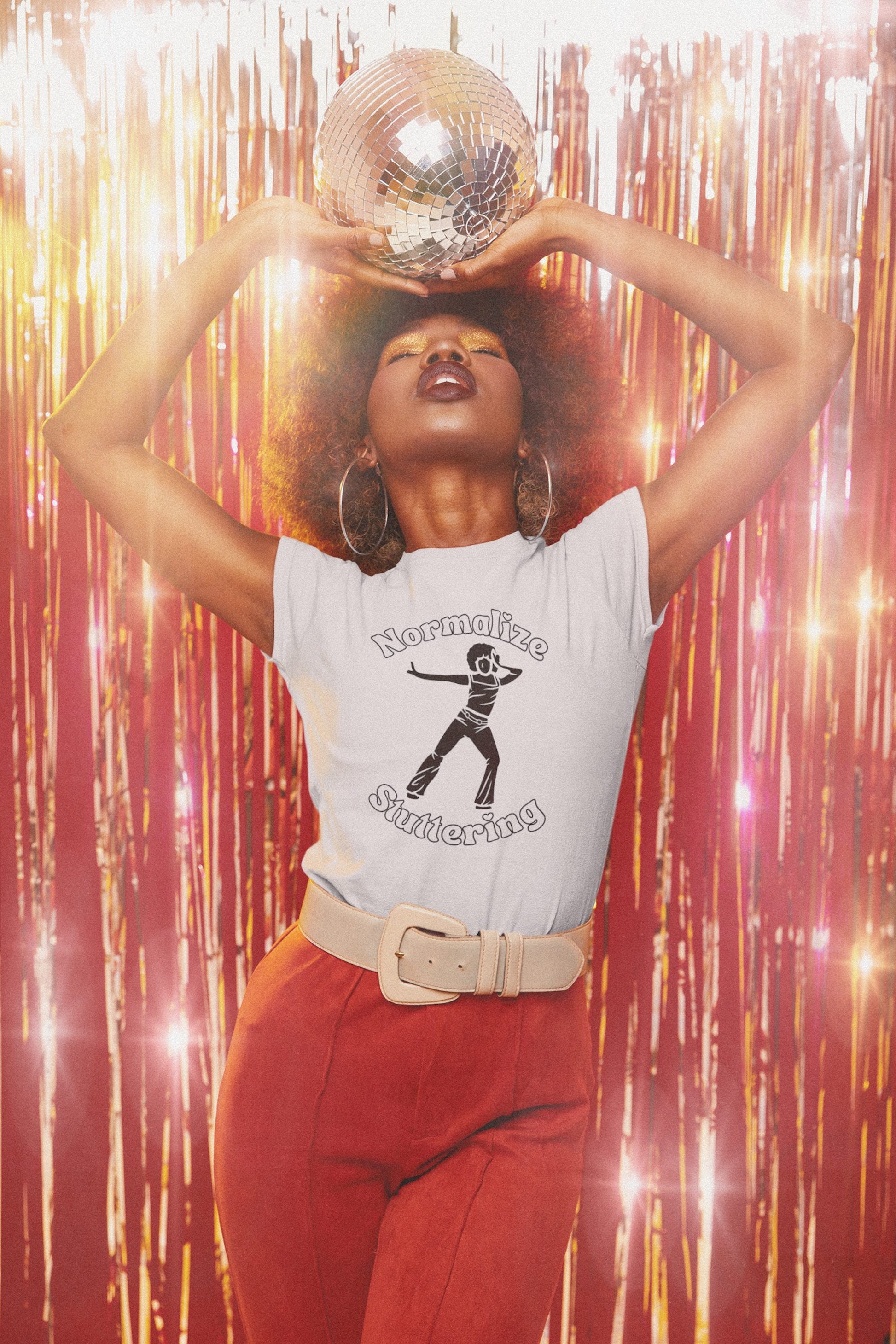 Disco Normalize Stuttering 70s Black and White Tshirt