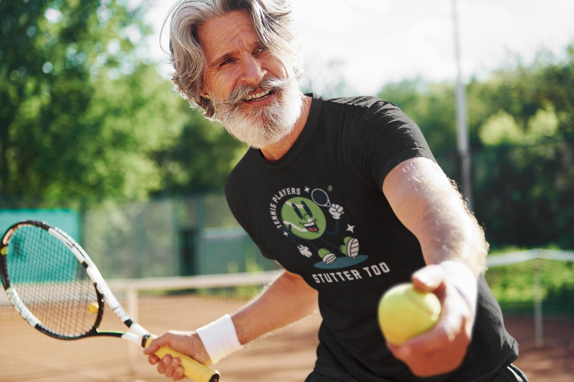 Tennis Players Stutter Too Retro Tennis T-shirt