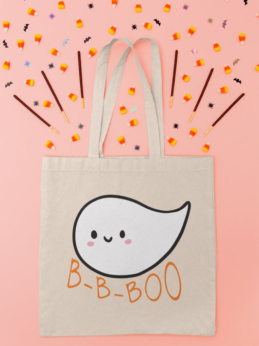 B-B-Boo Ghost Halloween Tote for Person who Stutters