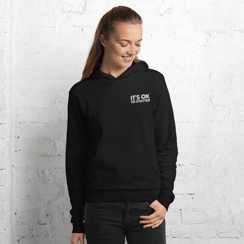 It's OK to Stutter Embroidered Unisex Hoodie