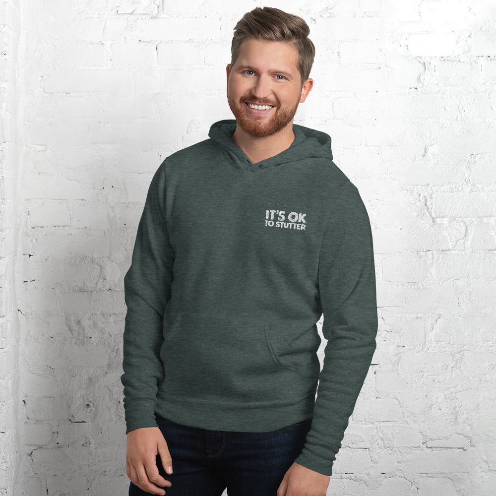 It's OK to Stutter Embroidered Unisex Hoodie