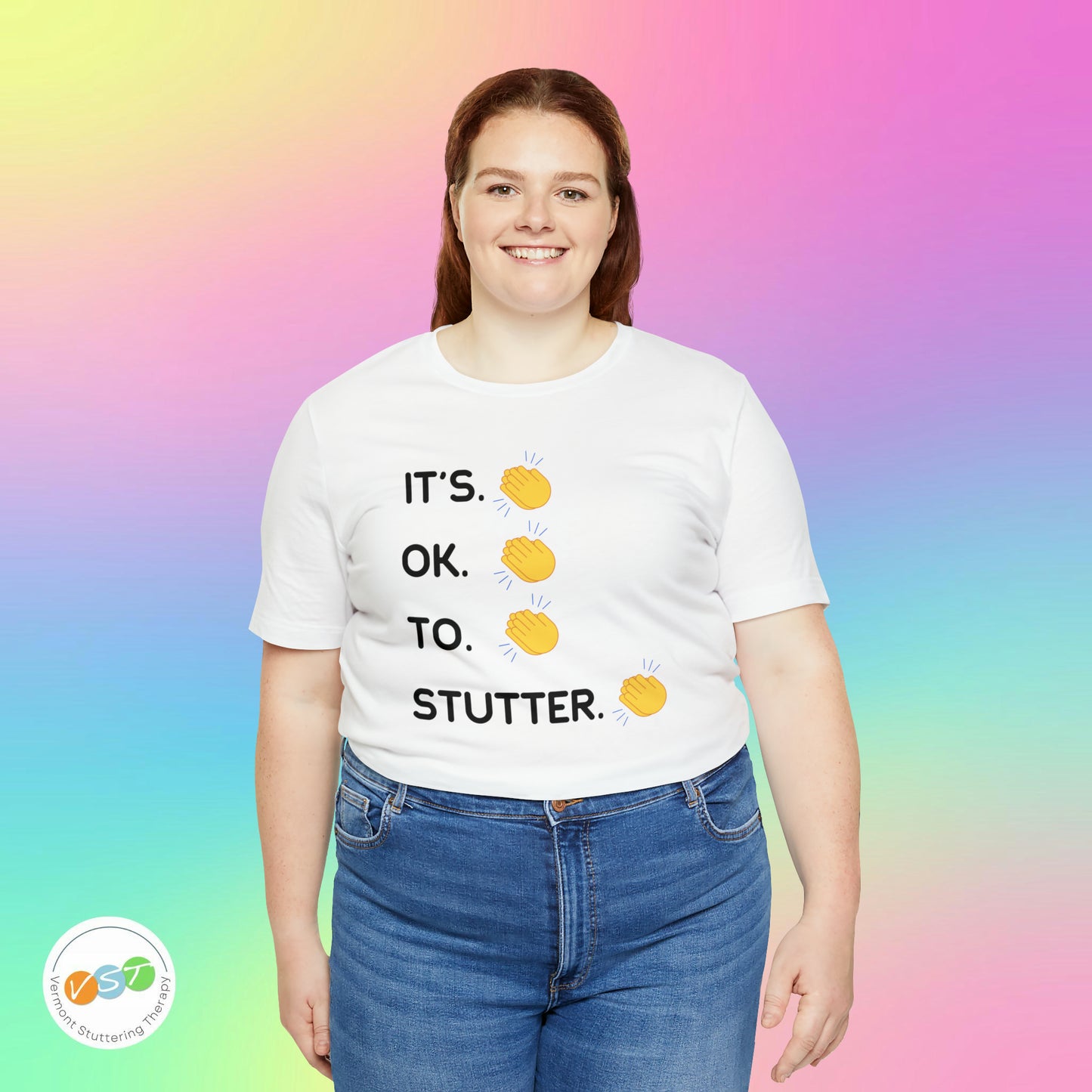 It's OK To Stutter Clapping Emoii Unisex Tshirt