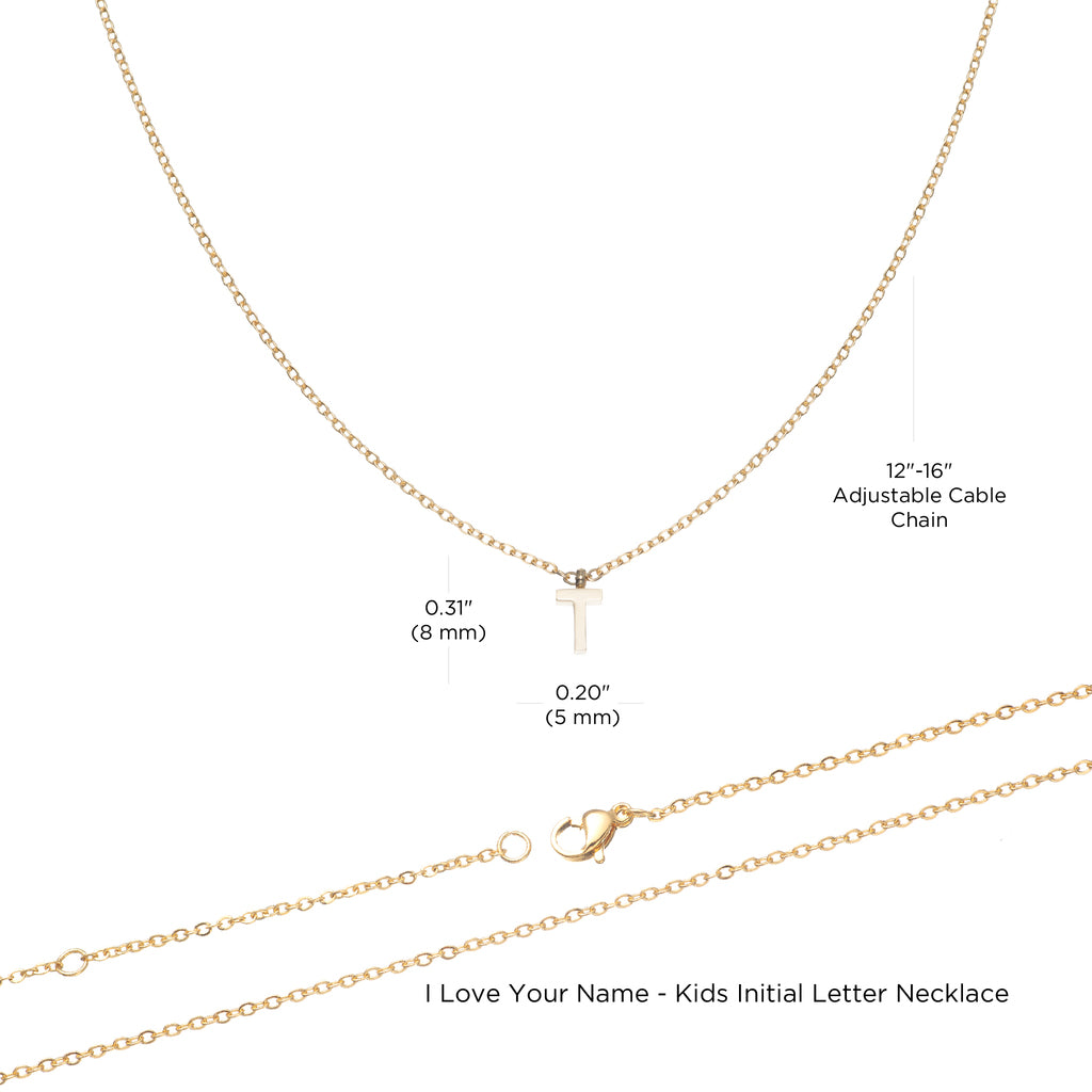 Kids Initial Letter Necklace for Daughter who Stutters from Parents