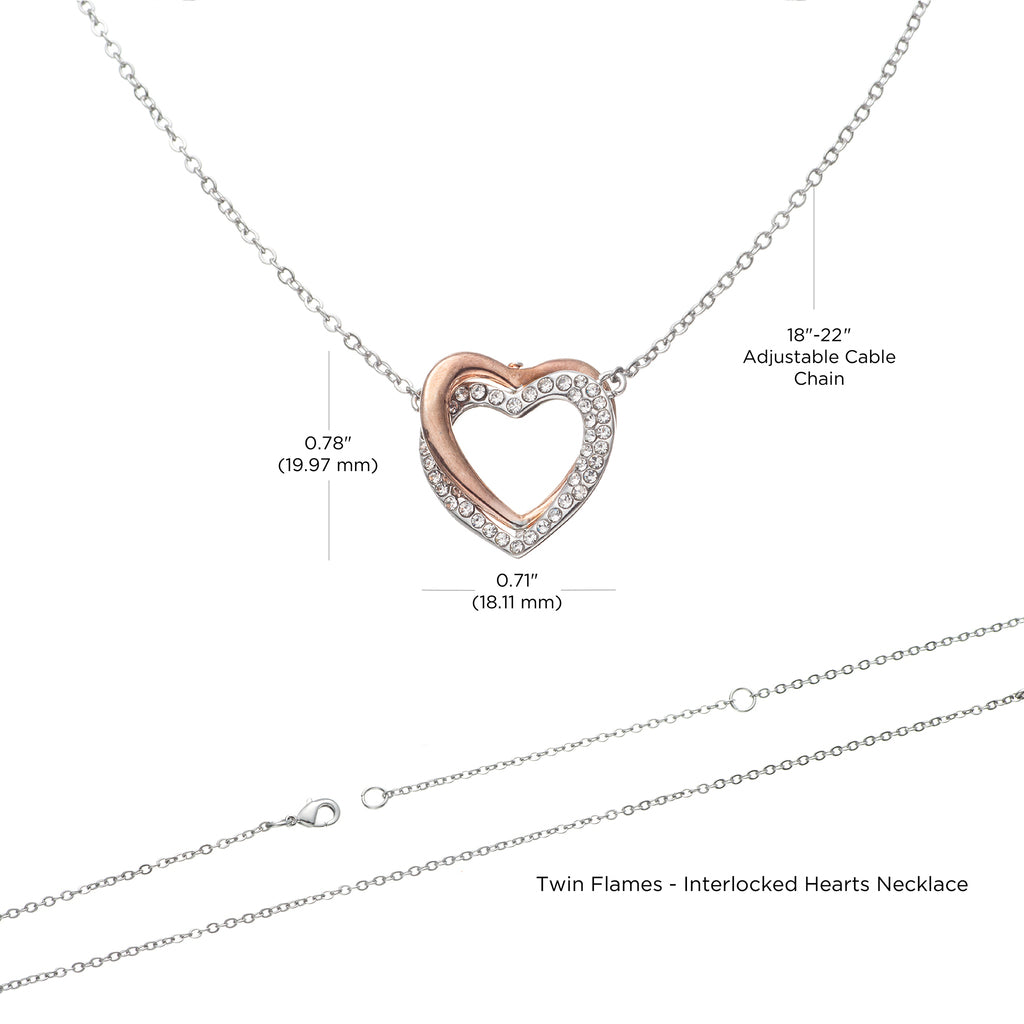 Twin Flames - Interlocking Hearts ASL I Love You Necklace for Wife