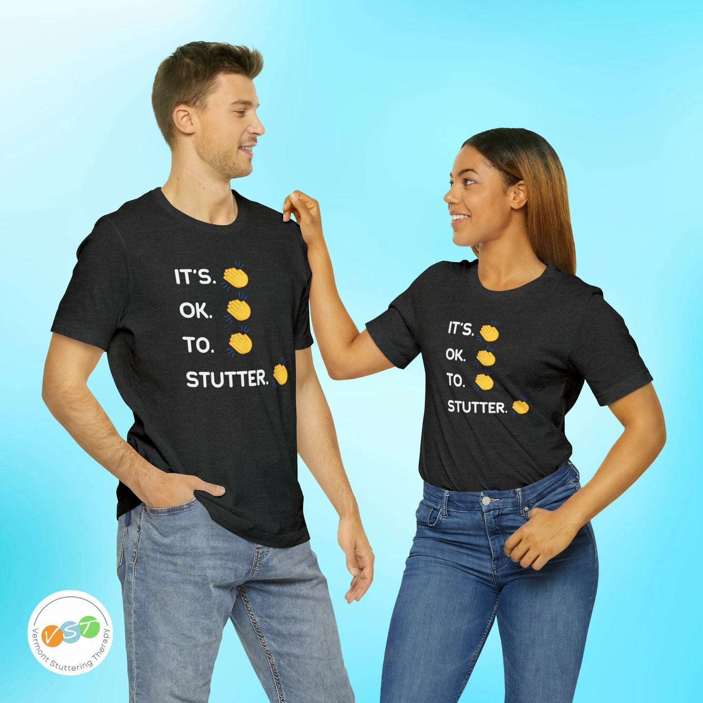 It's OK To Stutter Clapping Emoii Unisex Tshirt